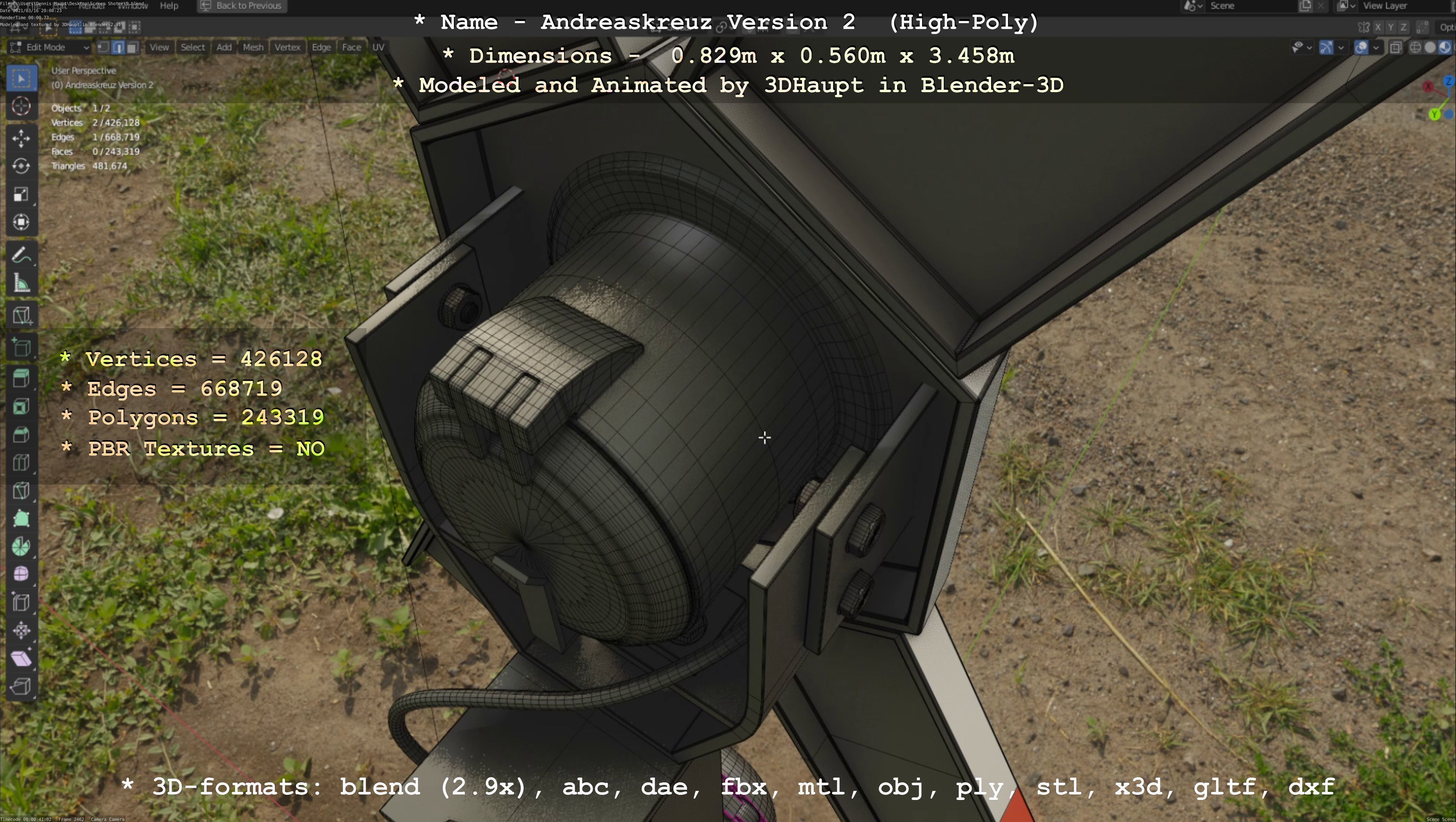 Andreaskreuz Version 1 and 2 High-Poly 3D Model Collection_30