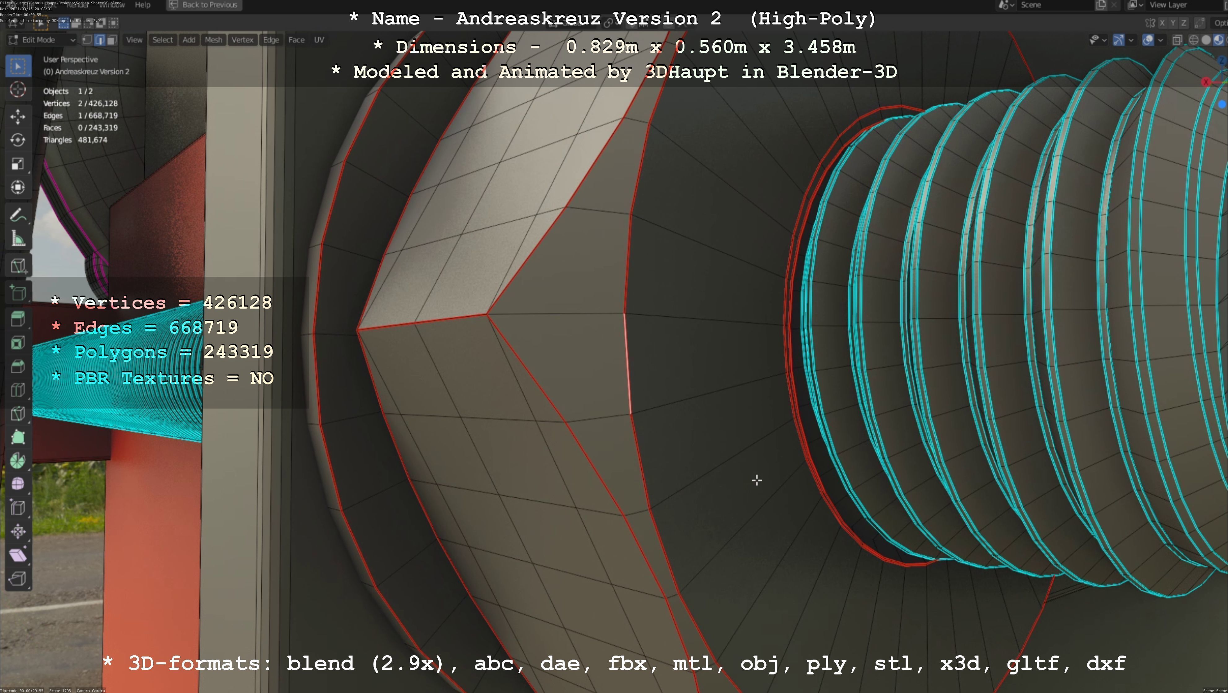 Andreaskreuz Version 1 and 2 High-Poly 3D Model Collection_31