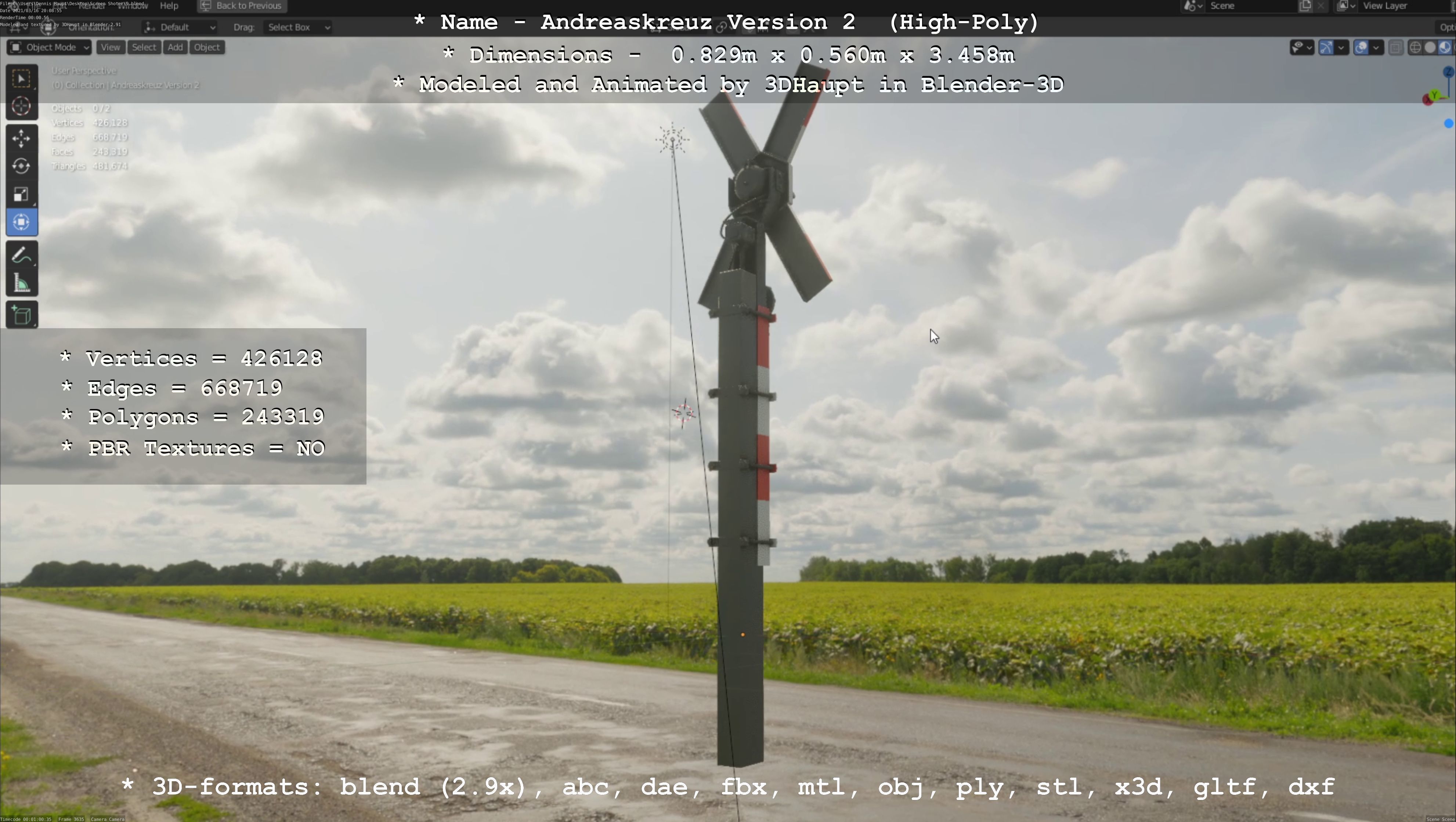 Andreaskreuz Version 1 and 2 High-Poly 3D Model Collection_32