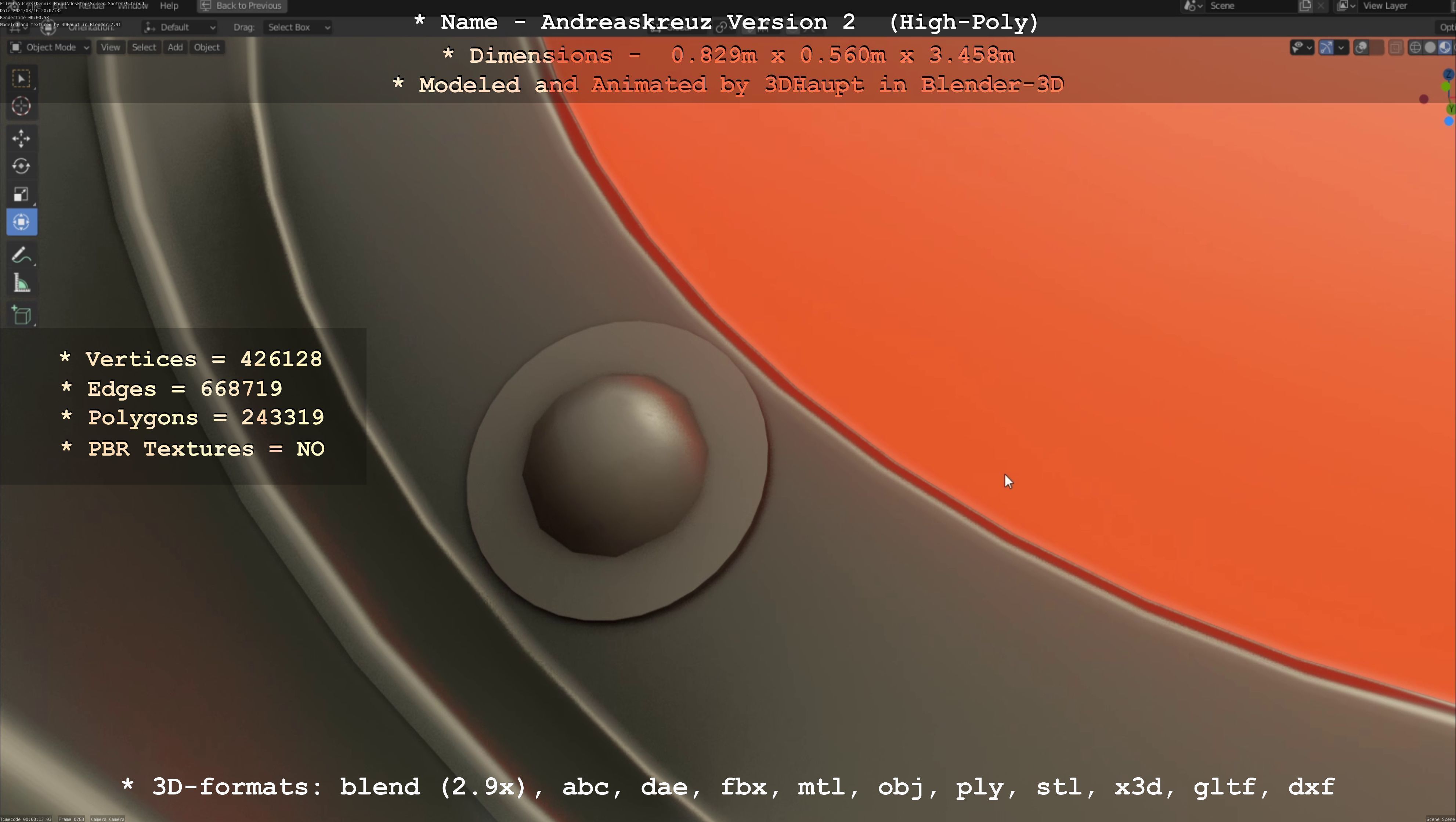 Andreaskreuz Version 1 and 2 High-Poly 3D Model Collection_29