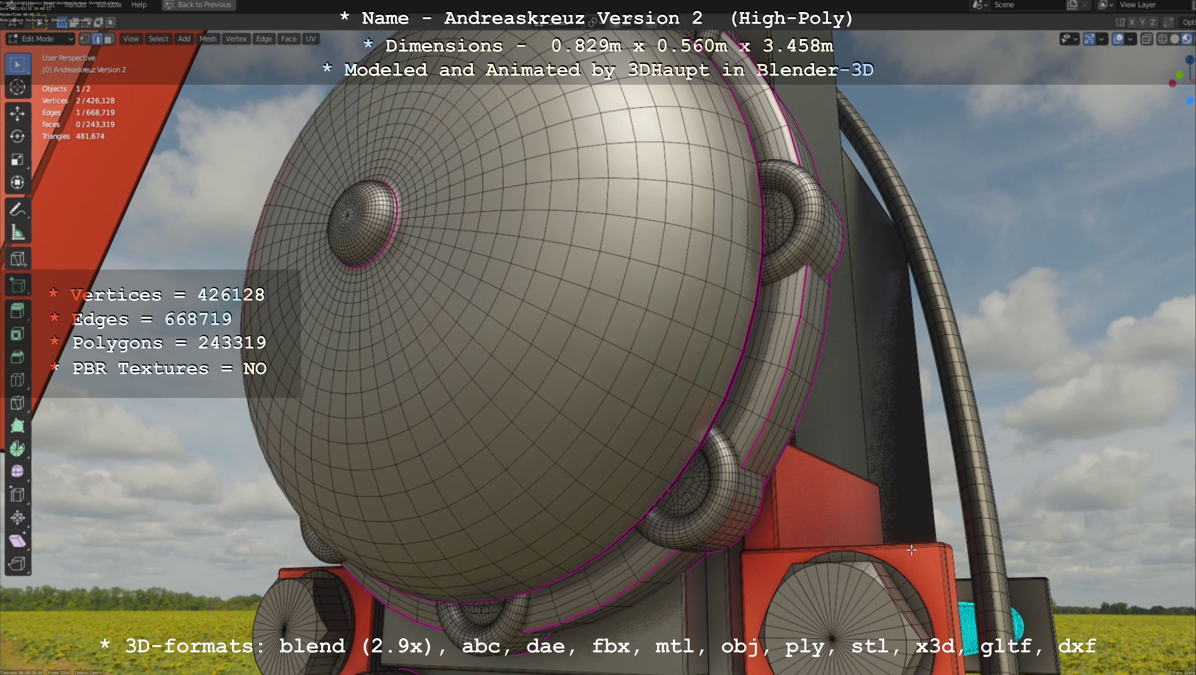 Andreaskreuz Version 1 and 2 High-Poly 3D Model Collection_36