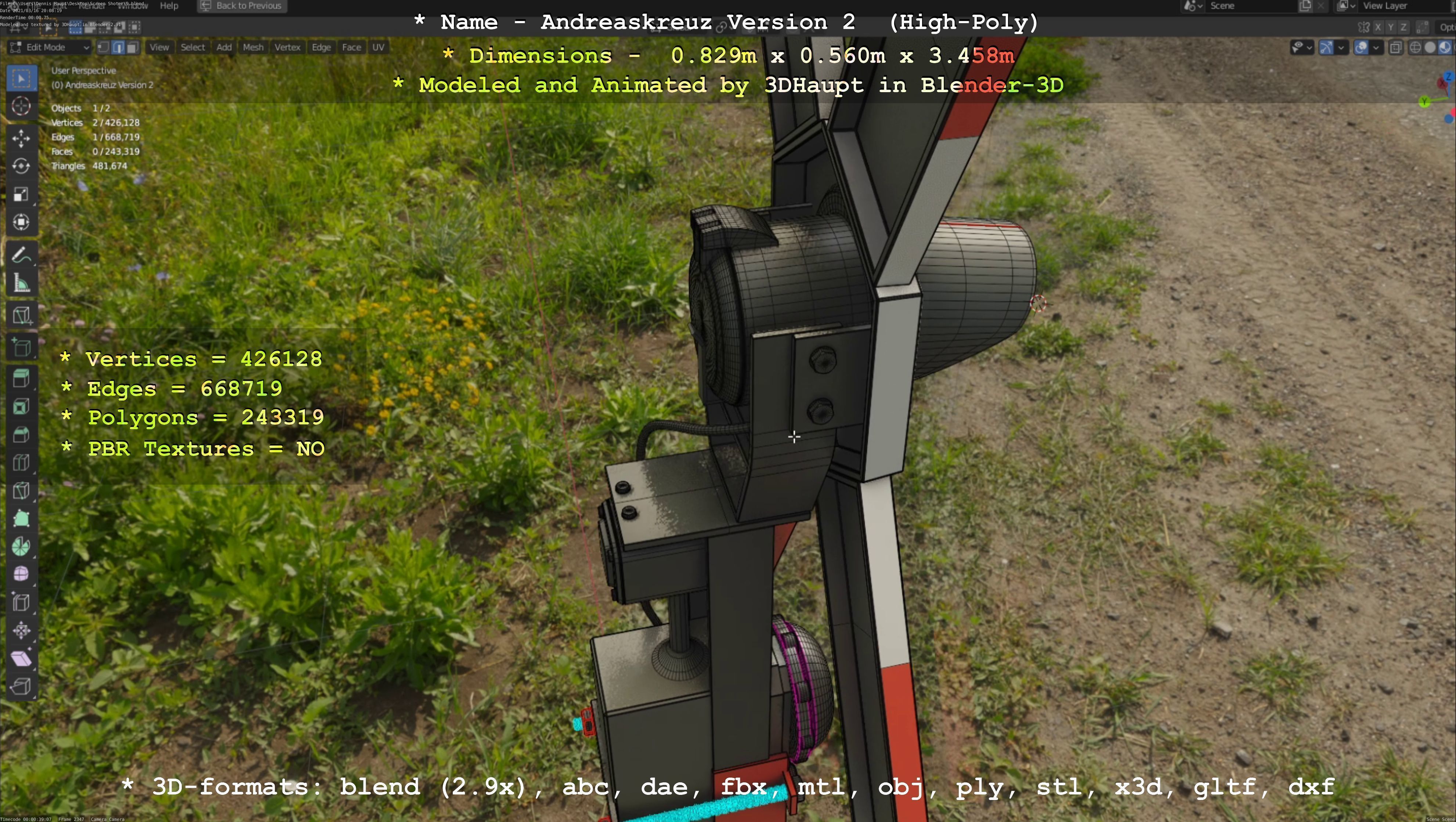 Andreaskreuz Version 1 and 2 High-Poly 3D Model Collection_33