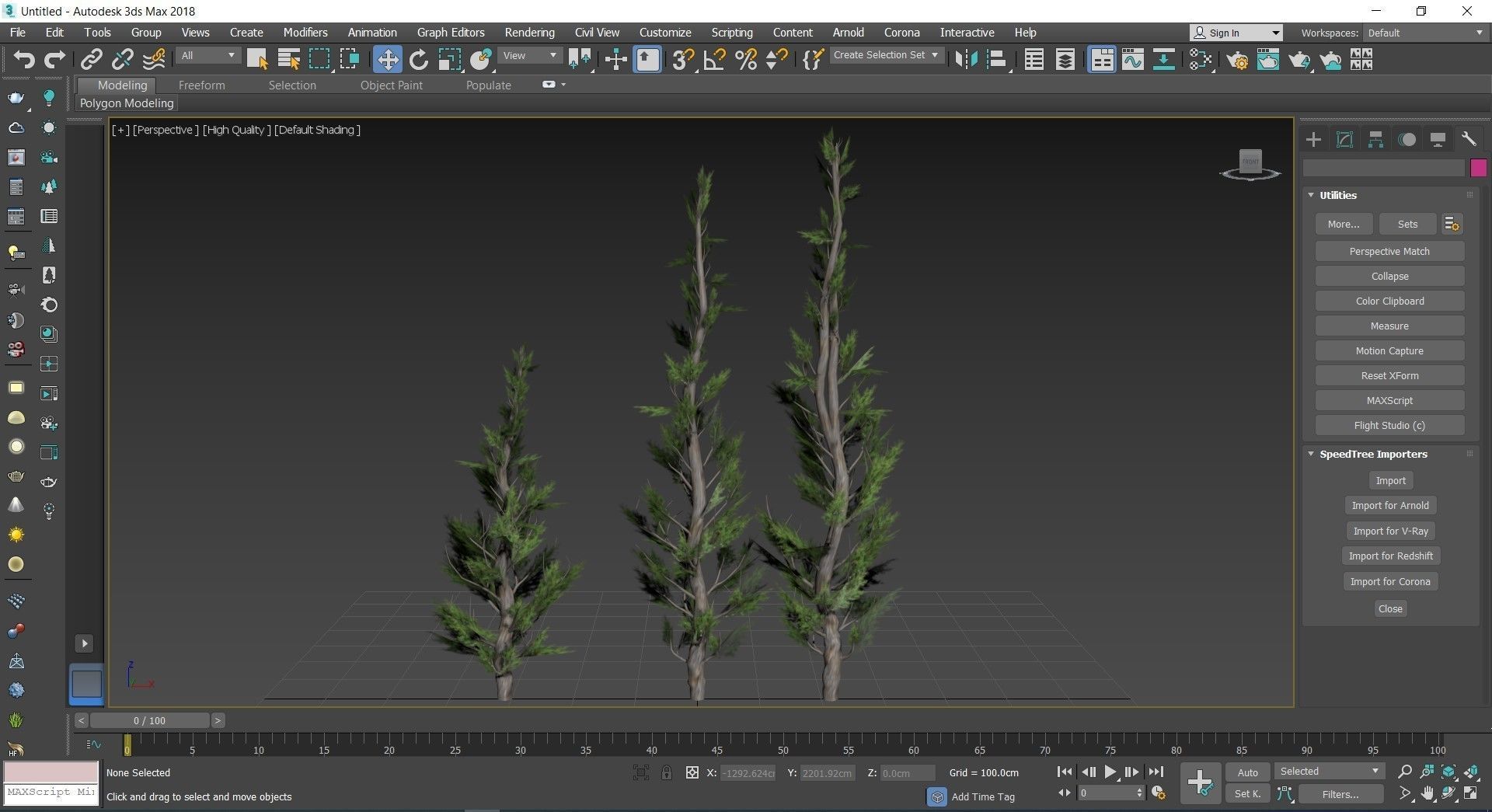 Holly wood Juniper tree collection 27  trees Models in the scene Low-poly 3D model_7