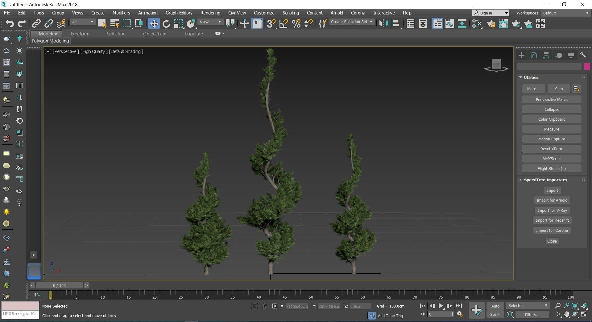 Holly wood Juniper tree collection 27  trees Models in the scene Low-poly 3D model_31