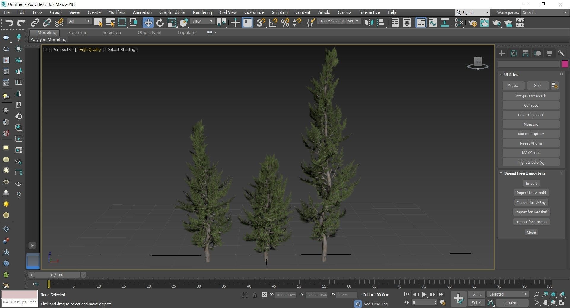Holly wood Juniper tree collection 27  trees Models in the scene Low-poly 3D model_20