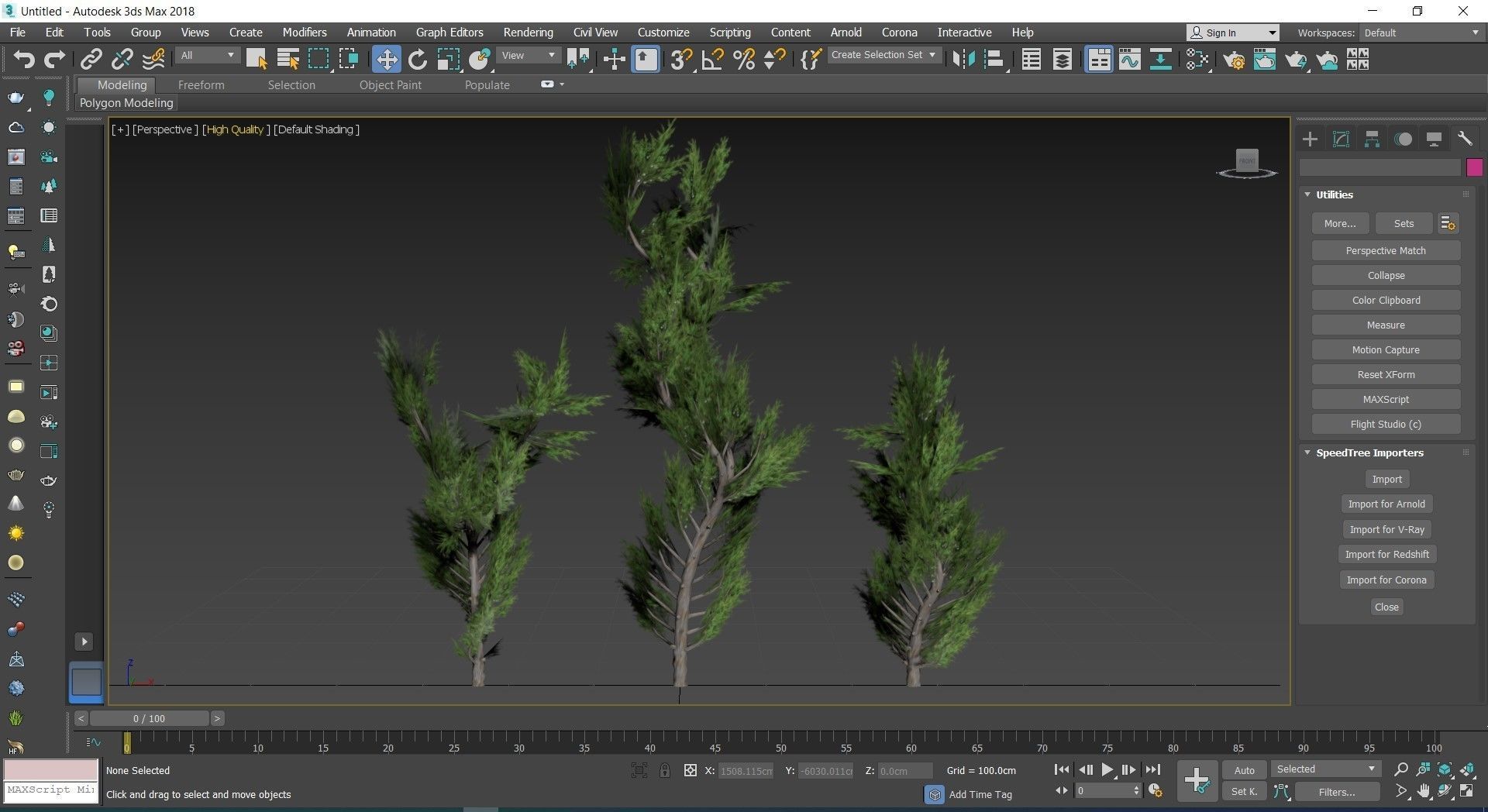 Holly wood Juniper tree collection 27  trees Models in the scene Low-poly 3D model_26