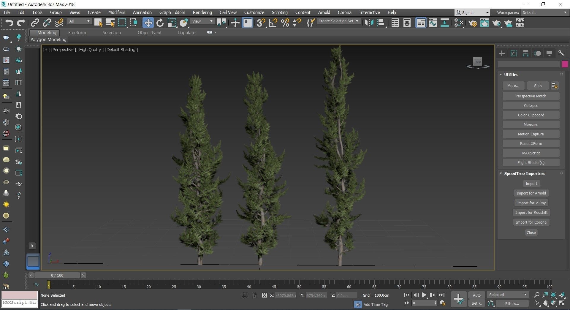 Holly wood Juniper tree collection 27  trees Models in the scene Low-poly 3D model_14