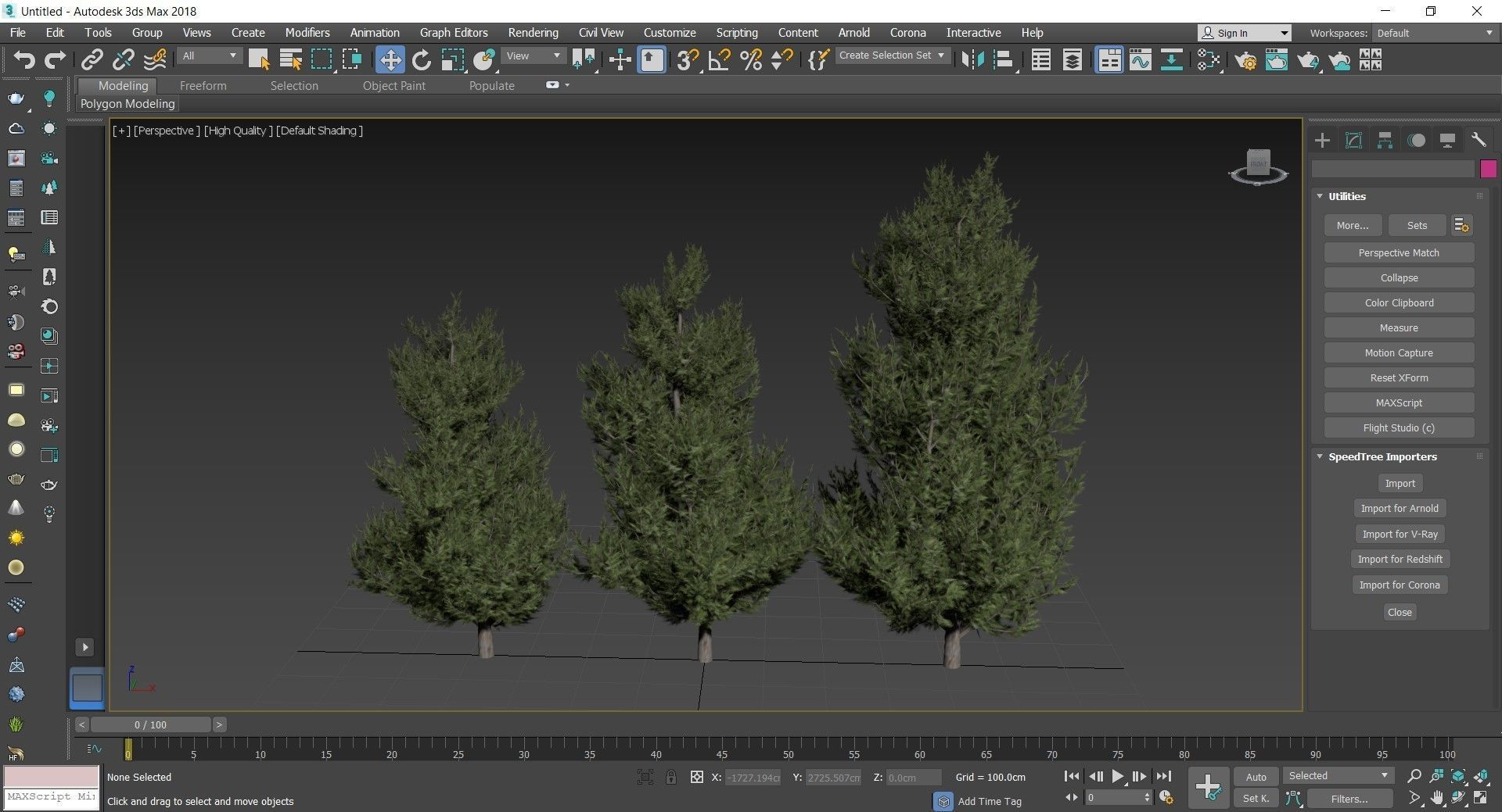 Holly wood Juniper tree collection 27  trees Models in the scene Low-poly 3D model_5