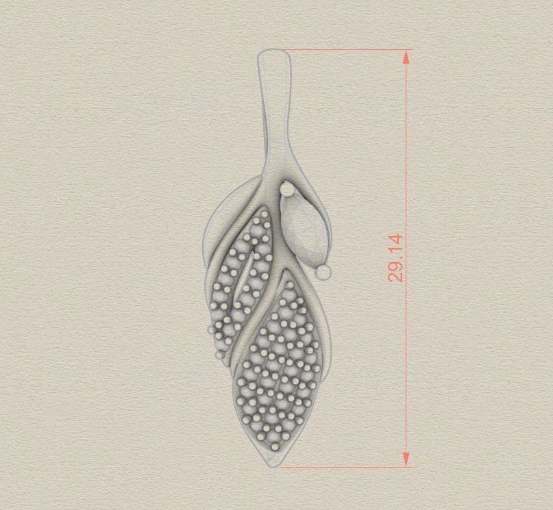 Model 282  Leaf Diamond Pendant 3D print model_6