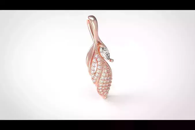 Model 282  Leaf Diamond Pendant