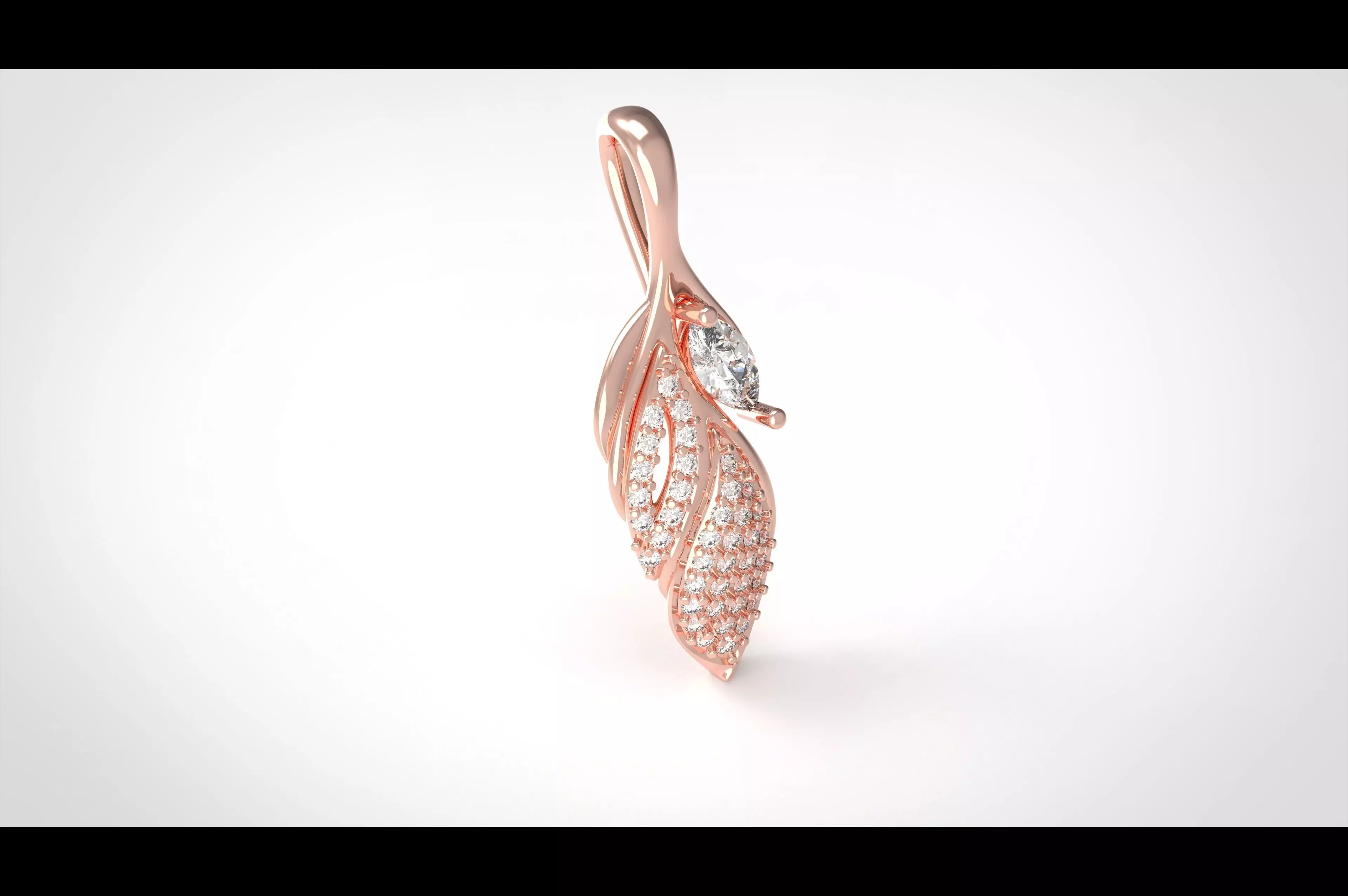 Model 282  Leaf Diamond Pendant 3D print model_0