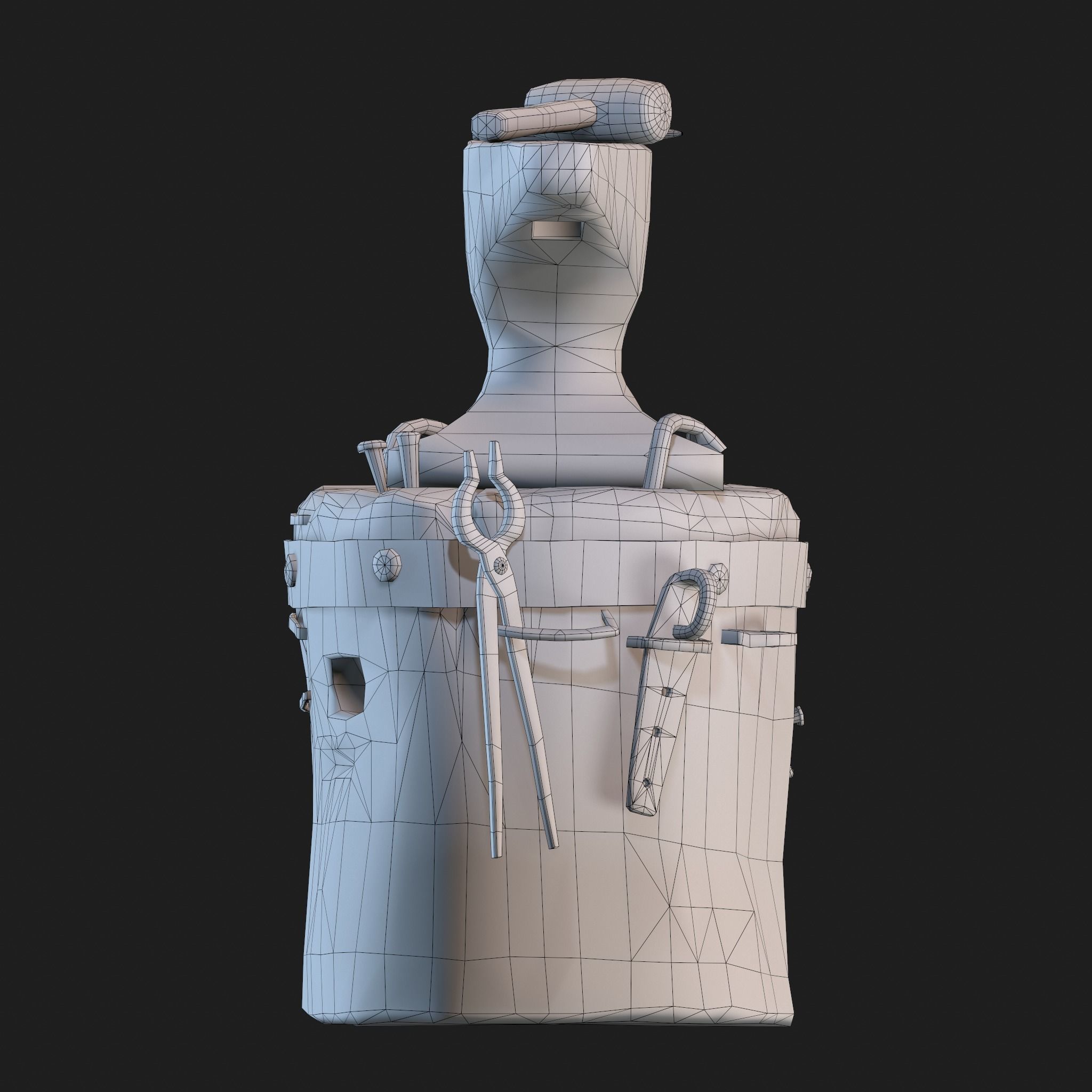 Medieval Blacksmith Anvil Set Low-poly 3D model_64