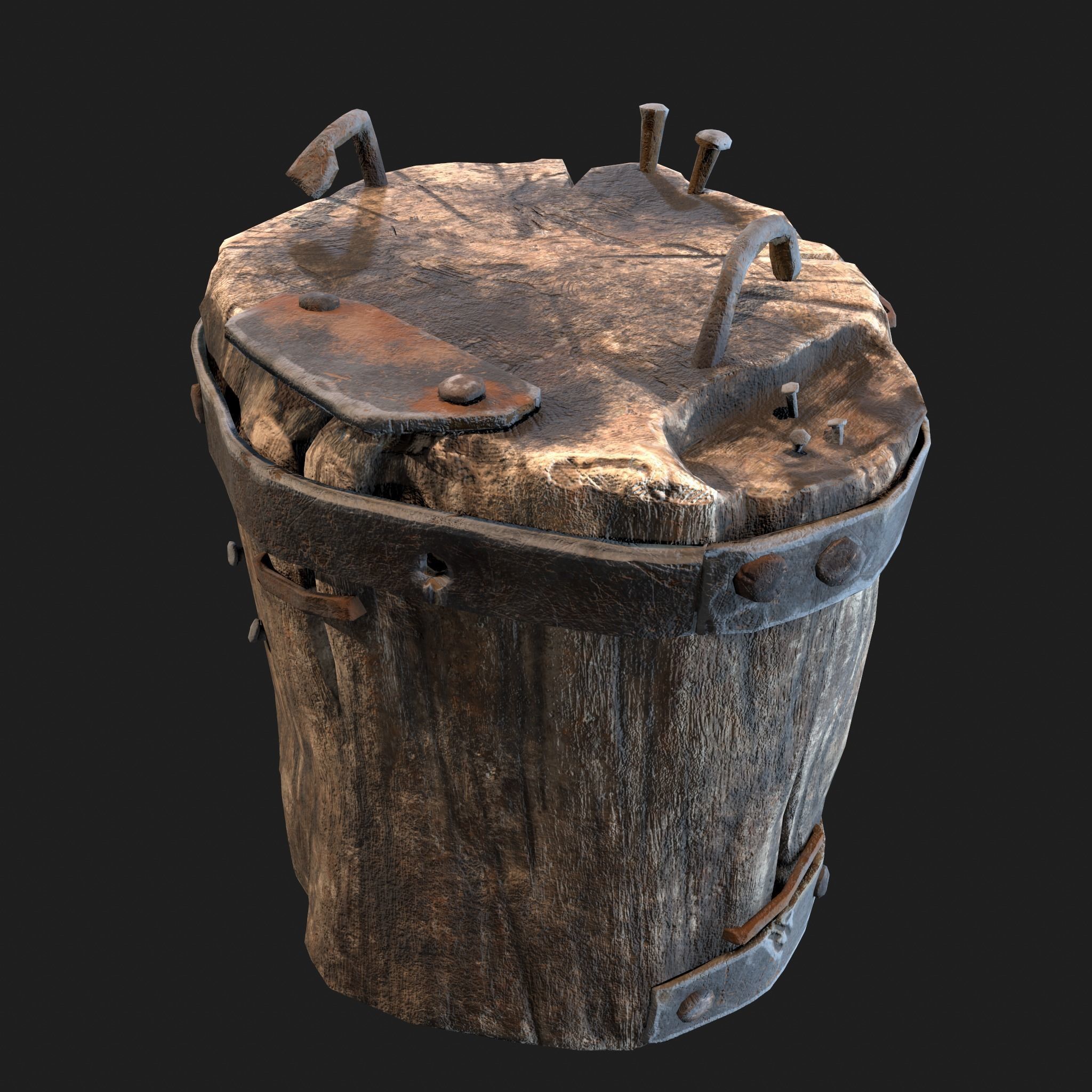 Medieval Blacksmith Anvil Set Low-poly 3D model_30