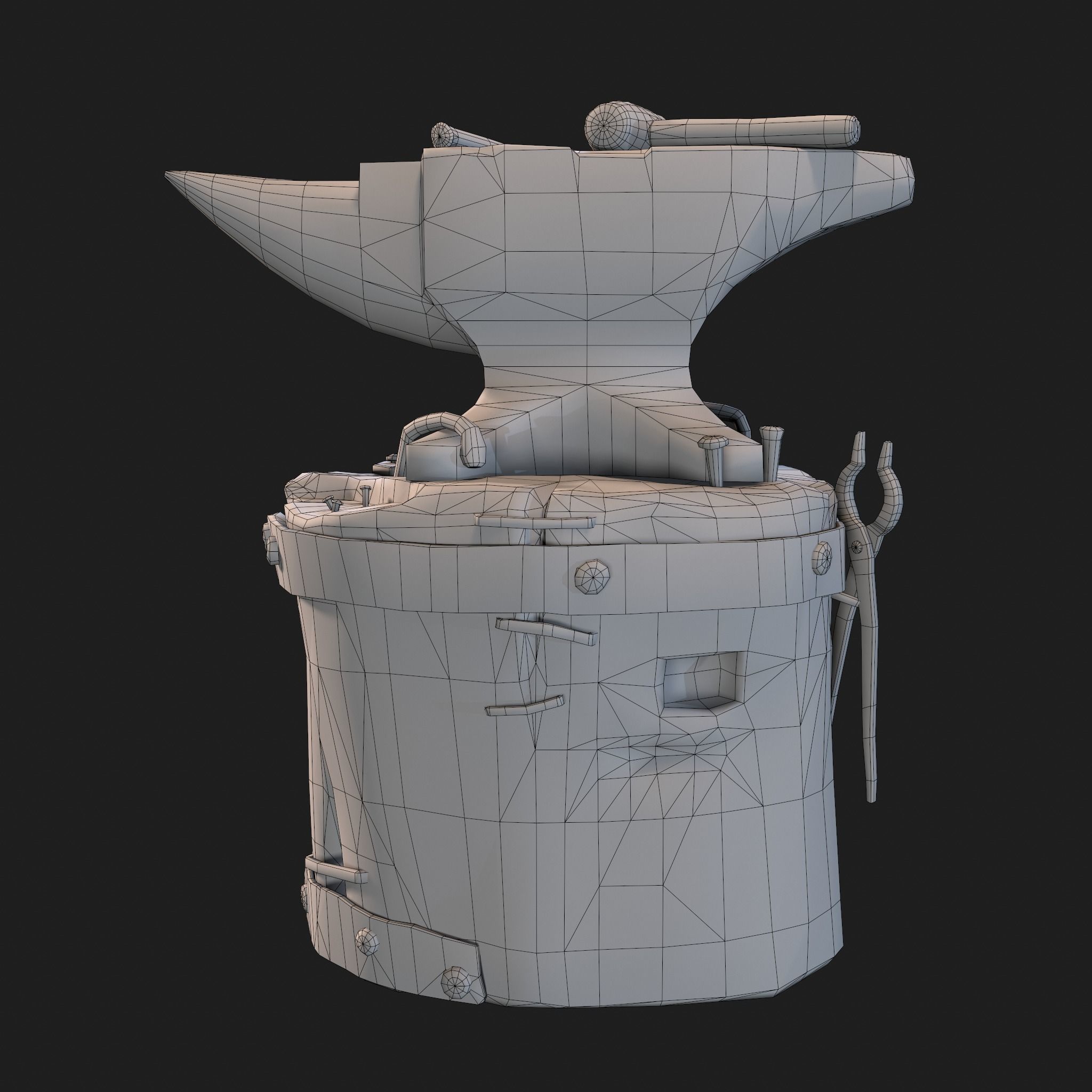 Medieval Blacksmith Anvil Set Low-poly 3D model_79