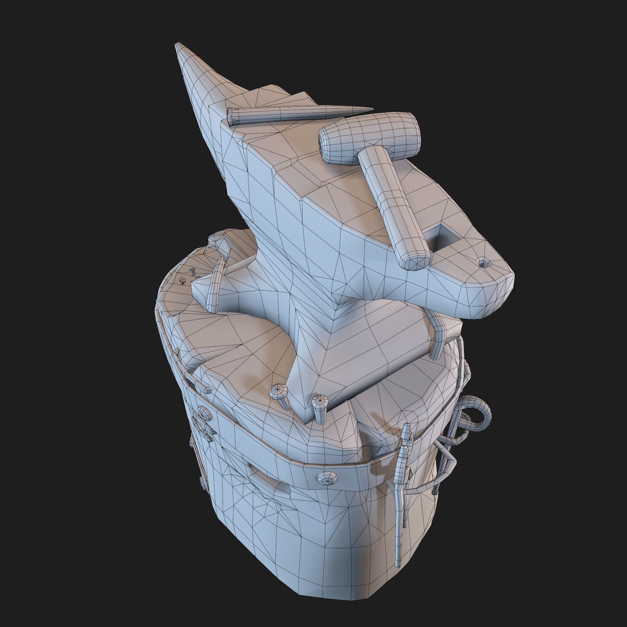 Medieval Blacksmith Anvil Set Low-poly 3D model_81