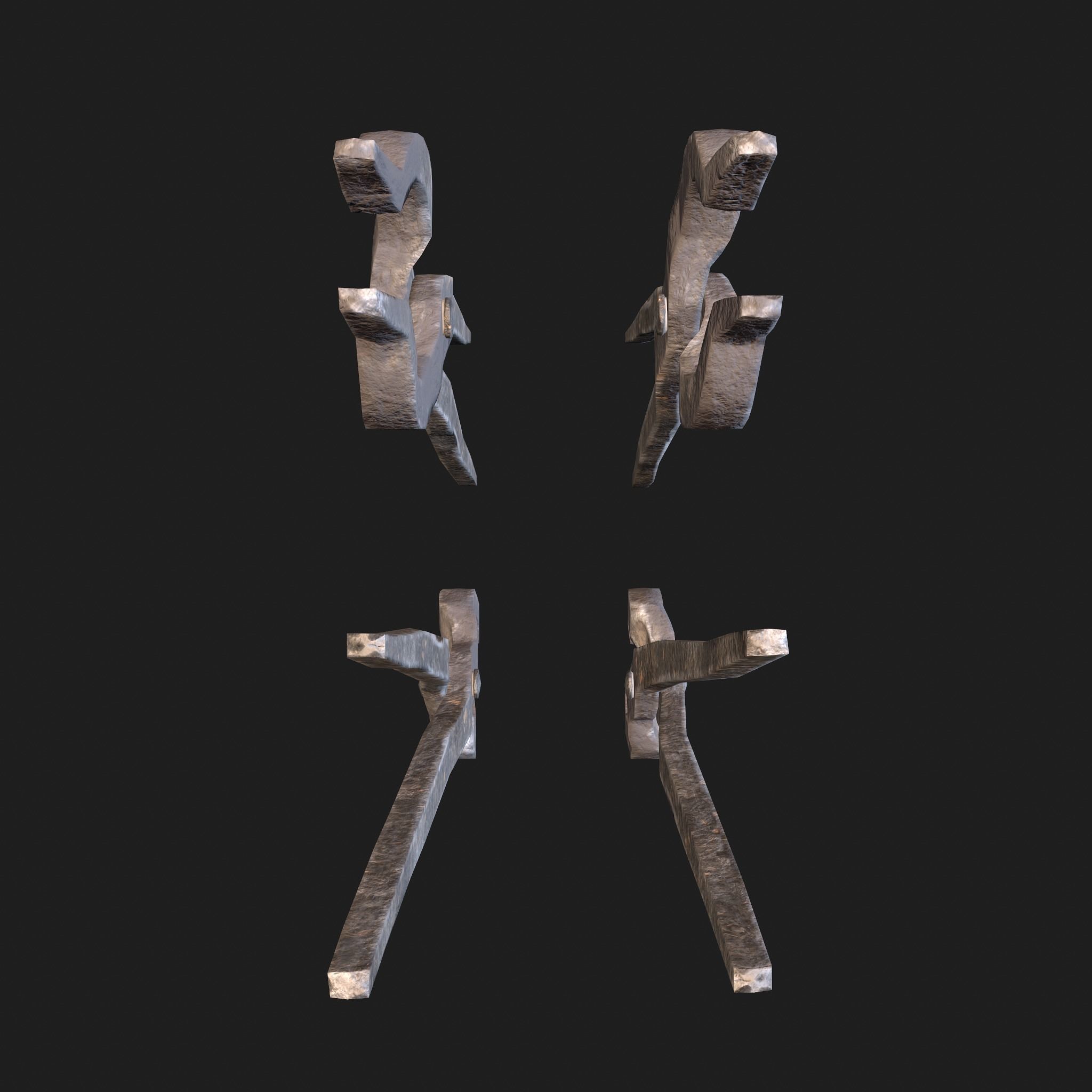 Medieval Blacksmith Anvil Set Low-poly 3D model_49
