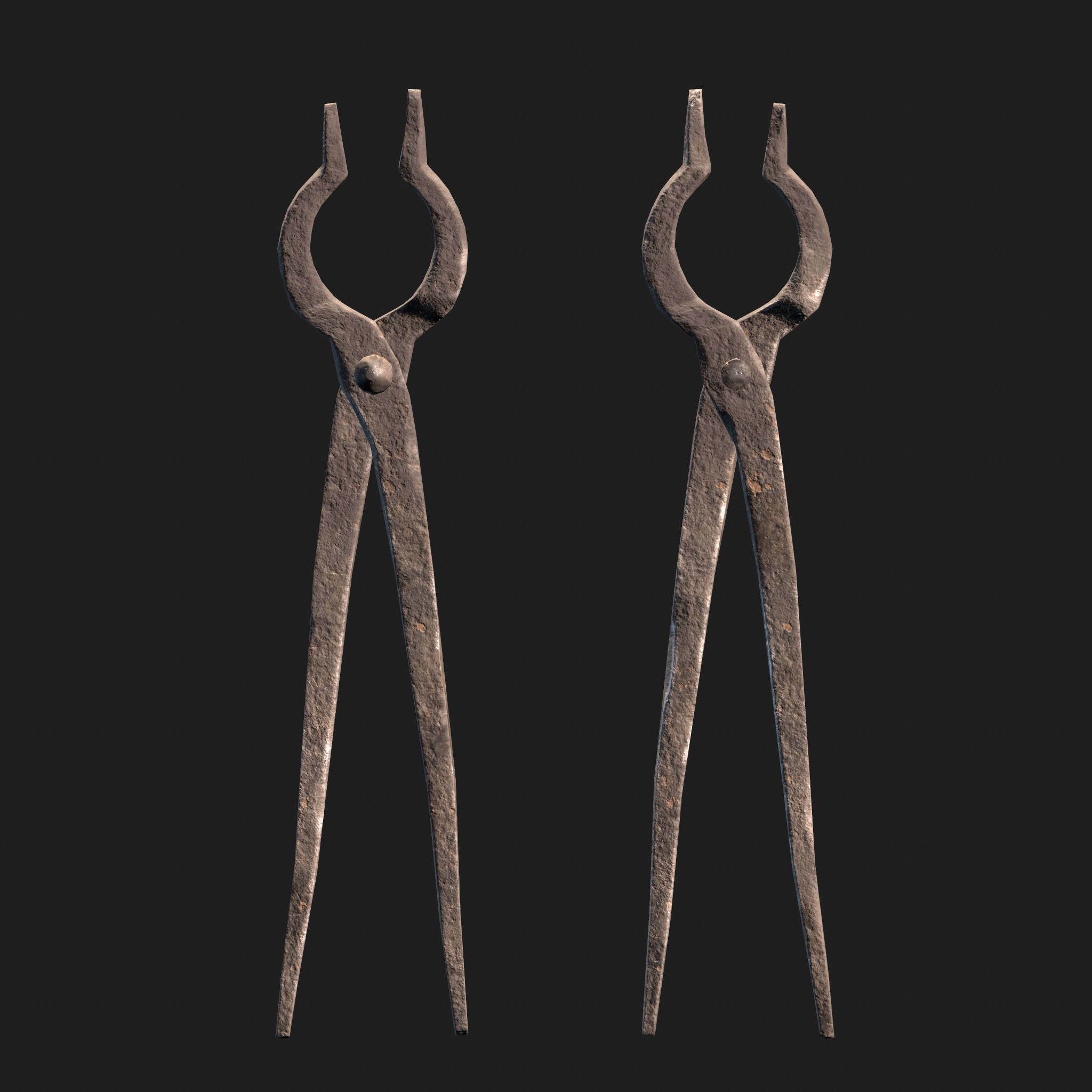 Medieval Blacksmith Anvil Set Low-poly 3D model_43