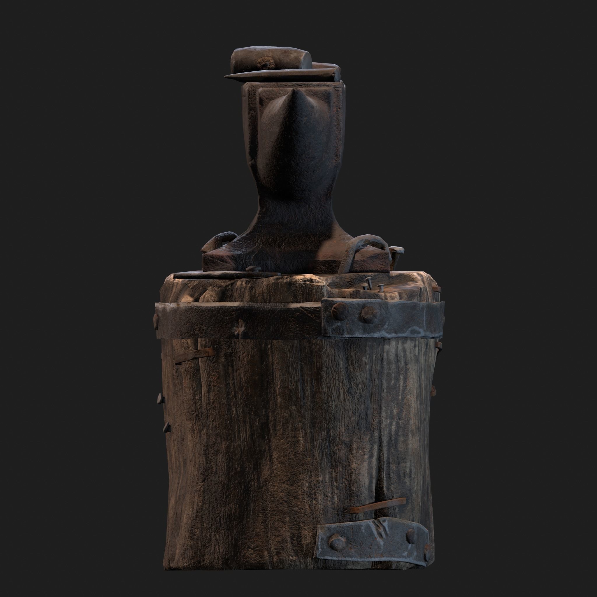 Medieval Blacksmith Anvil Set Low-poly 3D model_13