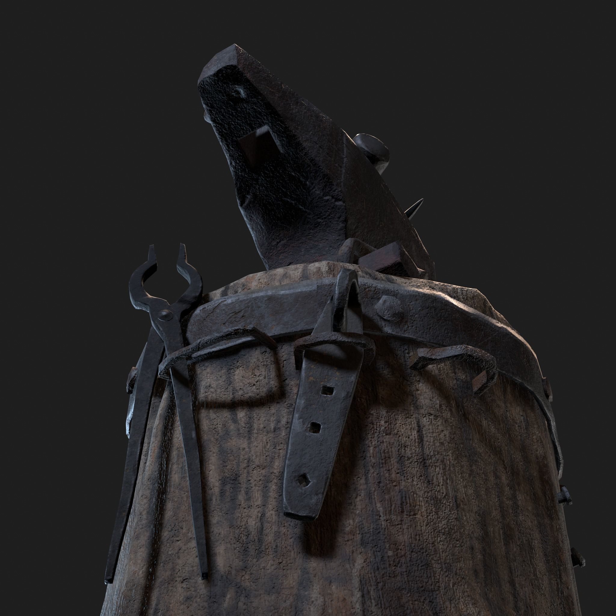 Medieval Blacksmith Anvil Set Low-poly 3D model_14