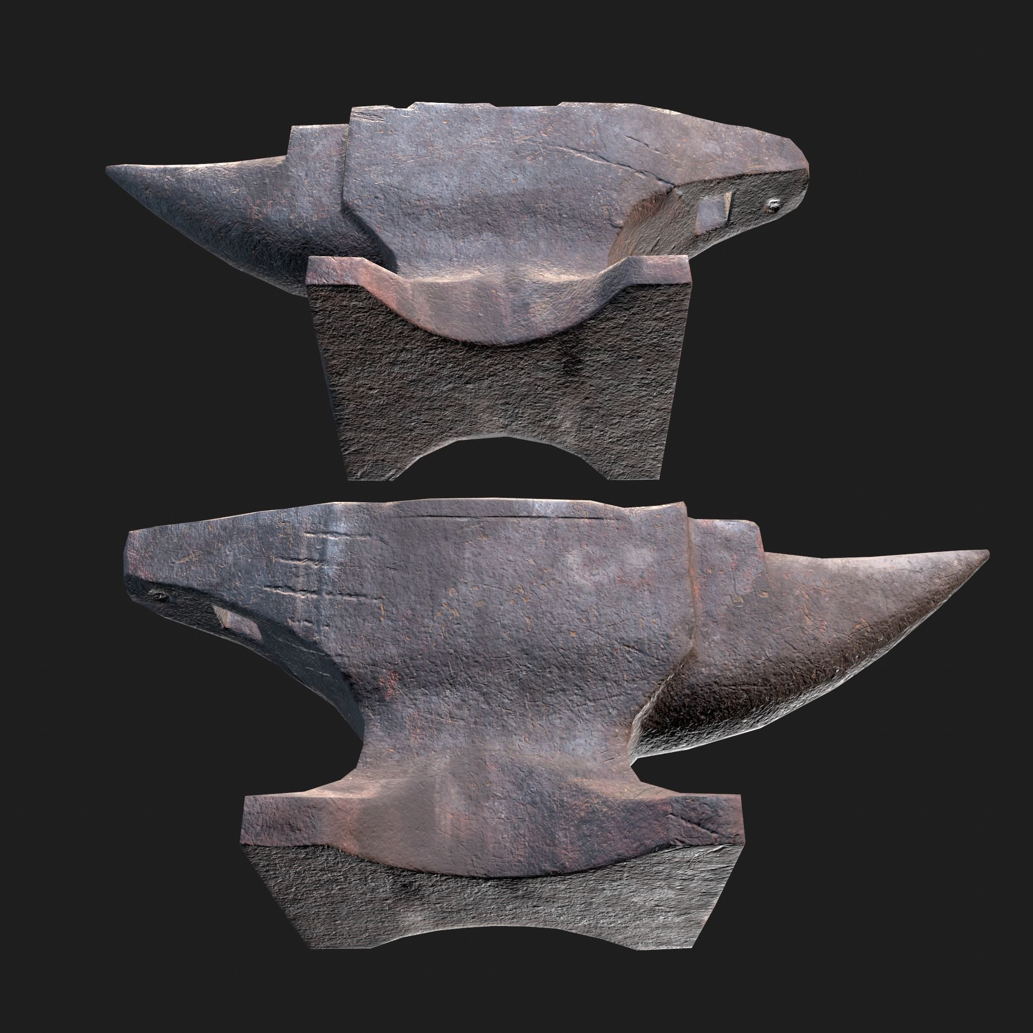 Medieval Blacksmith Anvil Set Low-poly 3D model_61