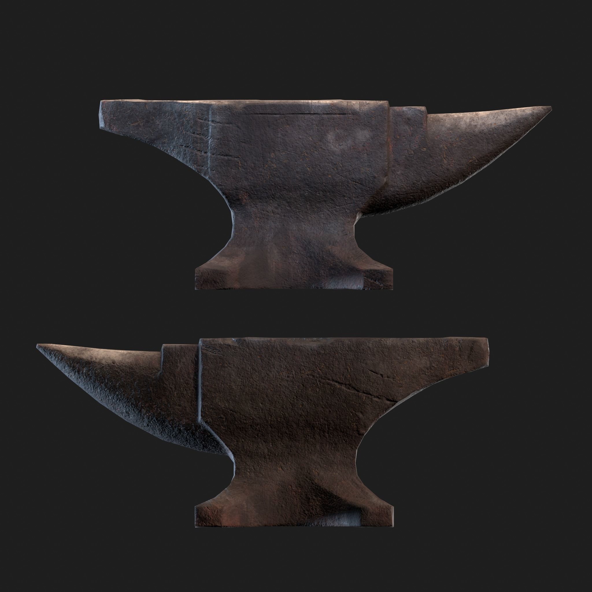Medieval Blacksmith Anvil Set Low-poly 3D model_58