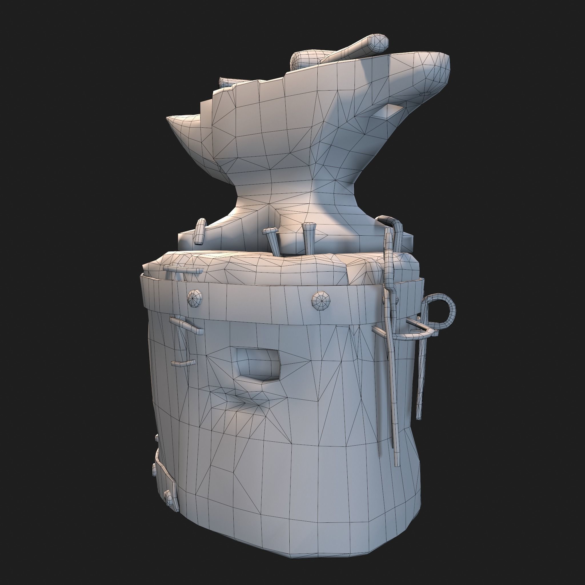 Medieval Blacksmith Anvil Set Low-poly 3D model_70