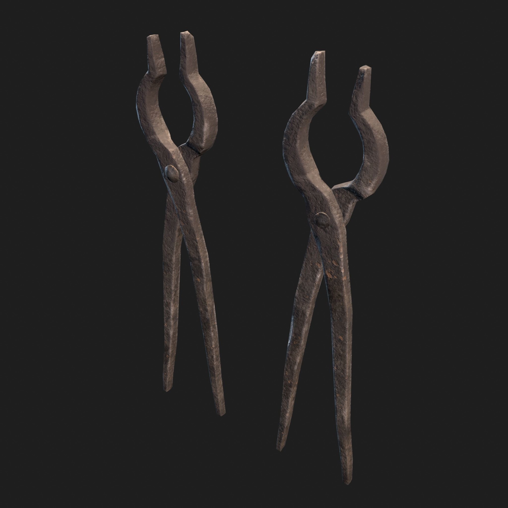 Medieval Blacksmith Anvil Set Low-poly 3D model_46