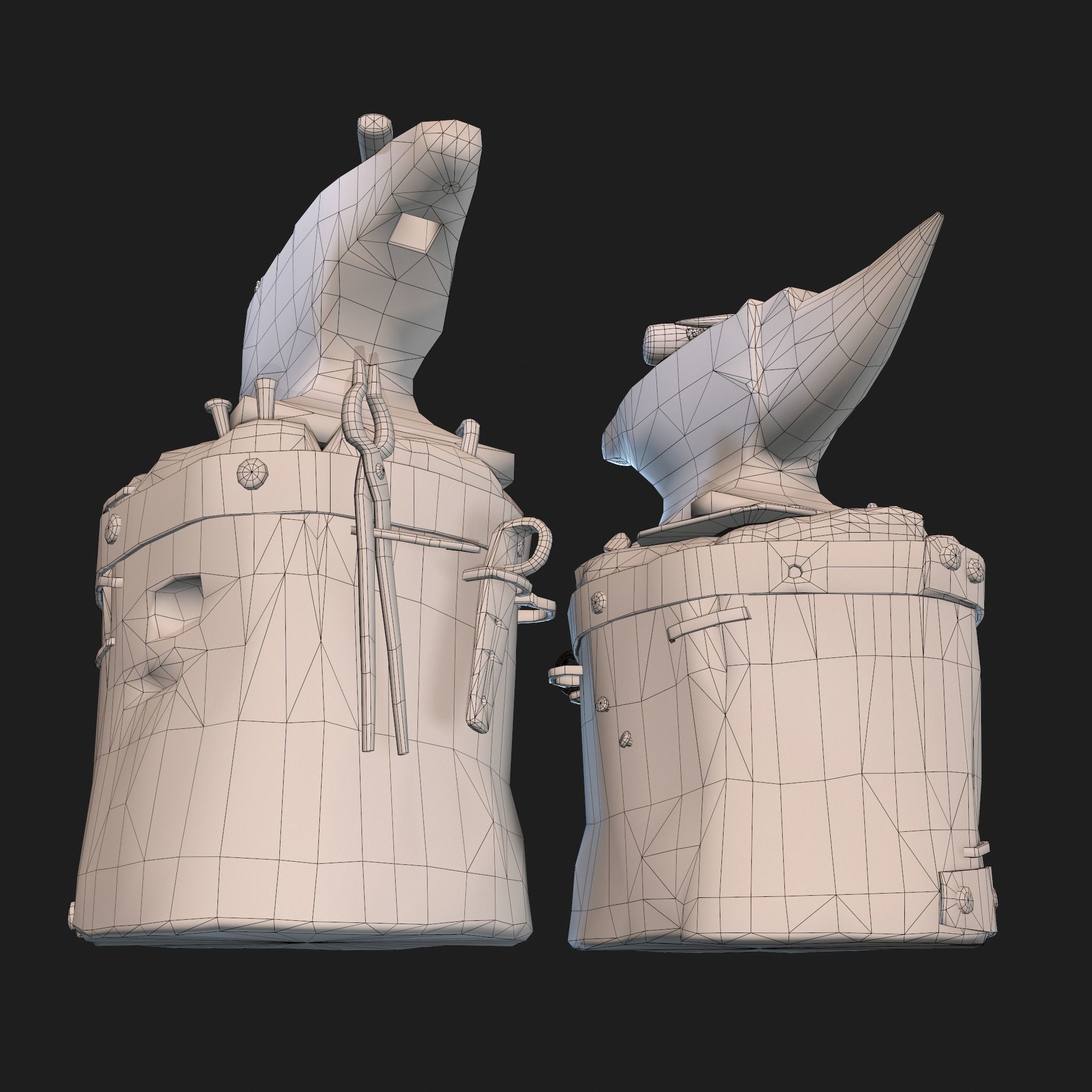 Medieval Blacksmith Anvil Set Low-poly 3D model_69