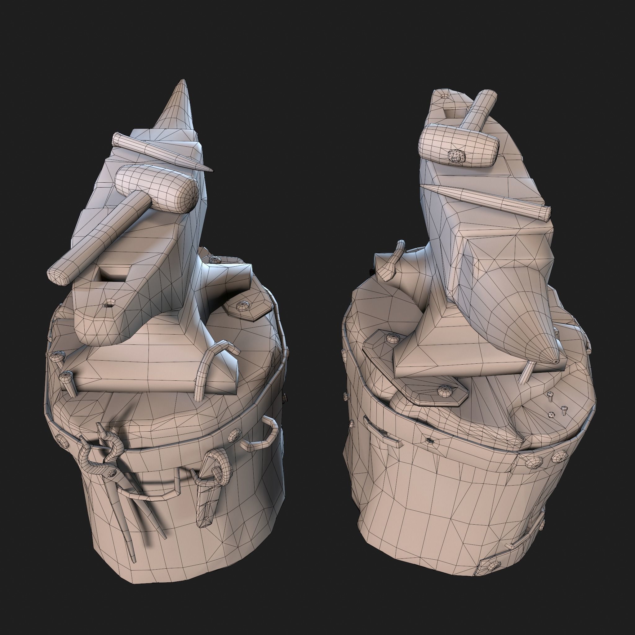 Medieval Blacksmith Anvil Set Low-poly 3D model_62