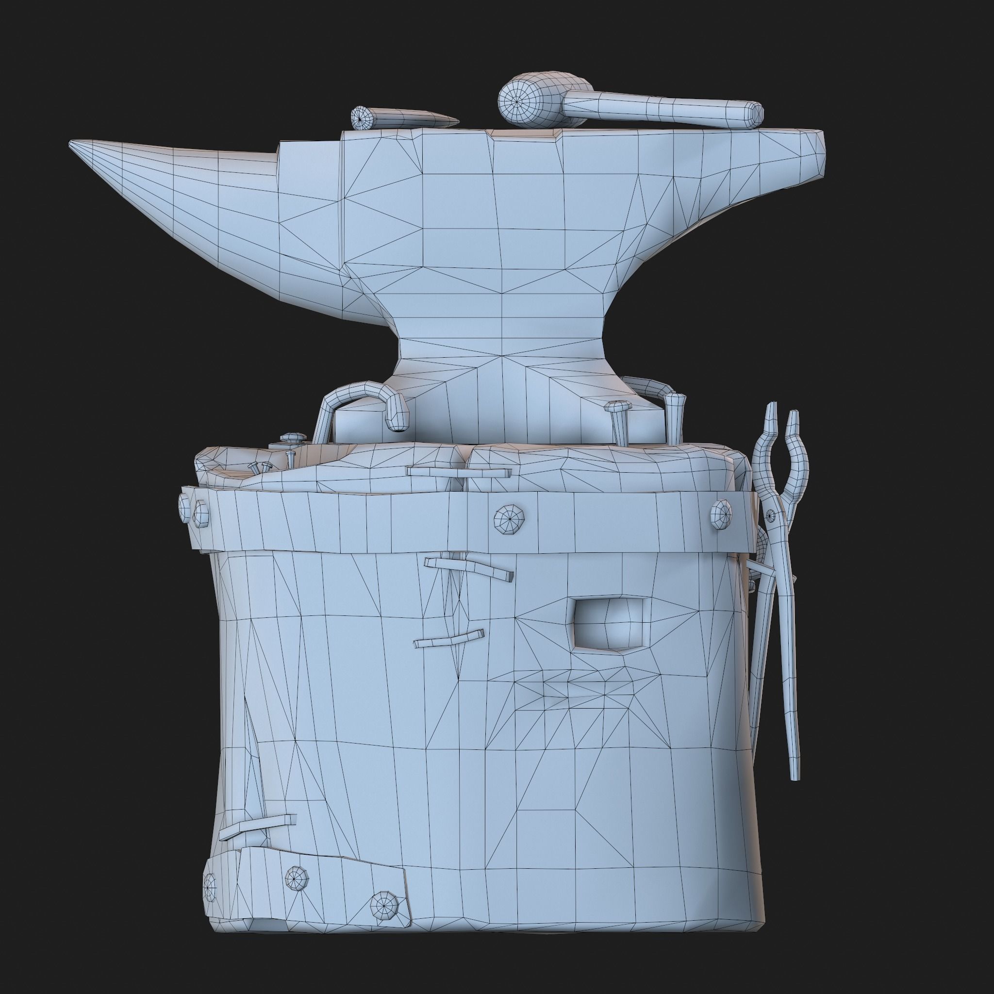 Medieval Blacksmith Anvil Set Low-poly 3D model_77