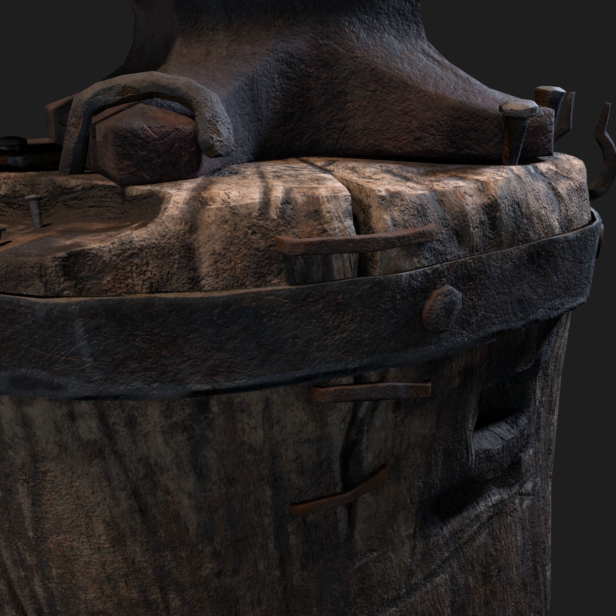 Medieval Blacksmith Anvil Set Low-poly 3D model_22