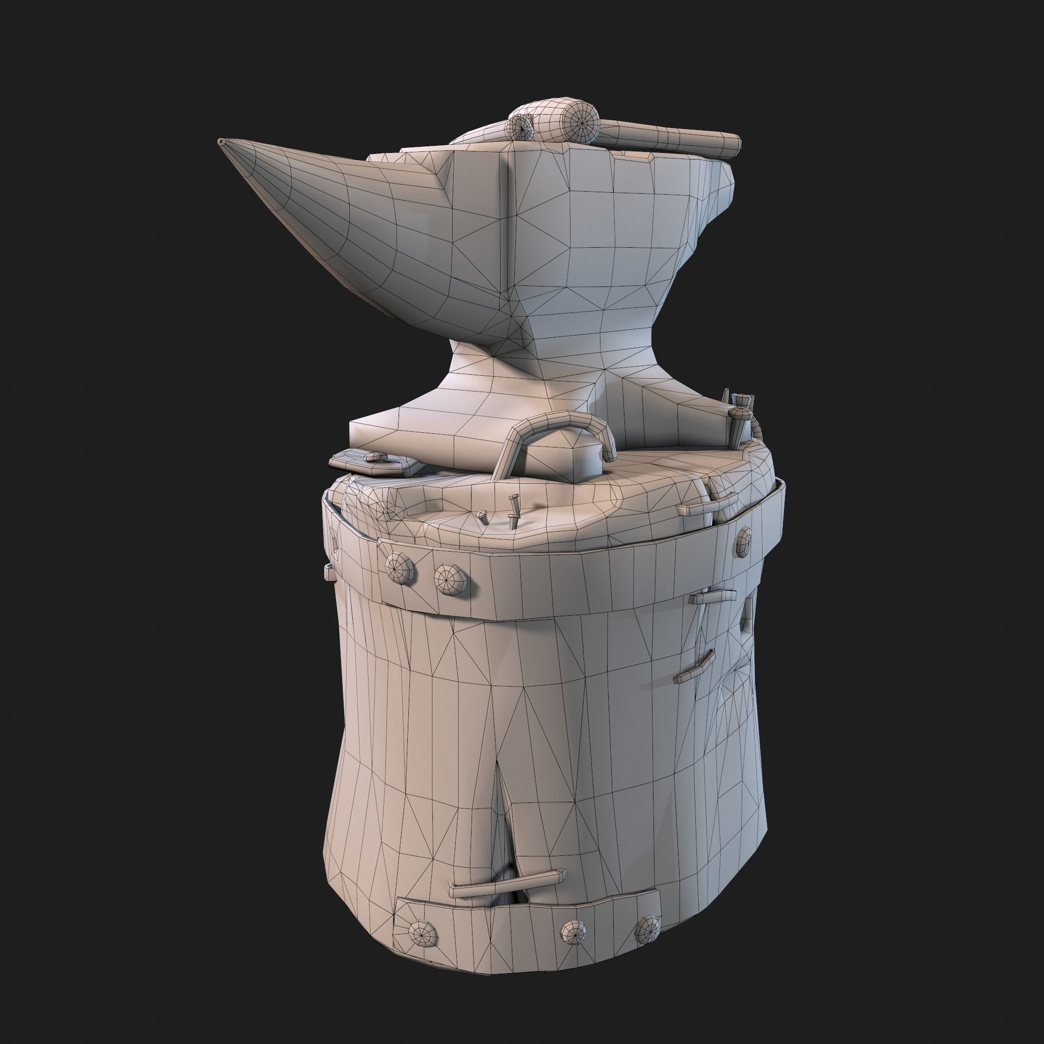 Medieval Blacksmith Anvil Set Low-poly 3D model_67