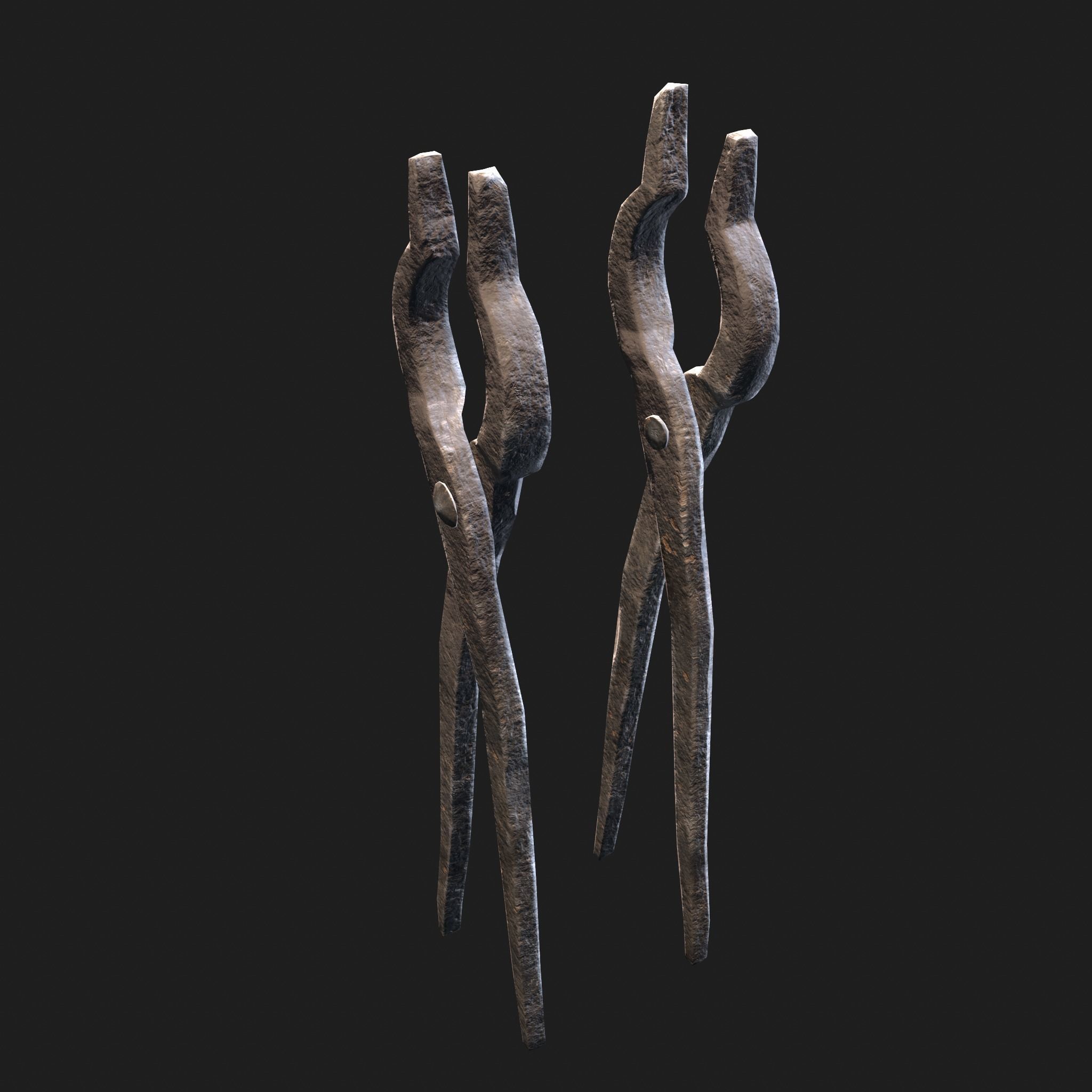 Medieval Blacksmith Anvil Set Low-poly 3D model_48