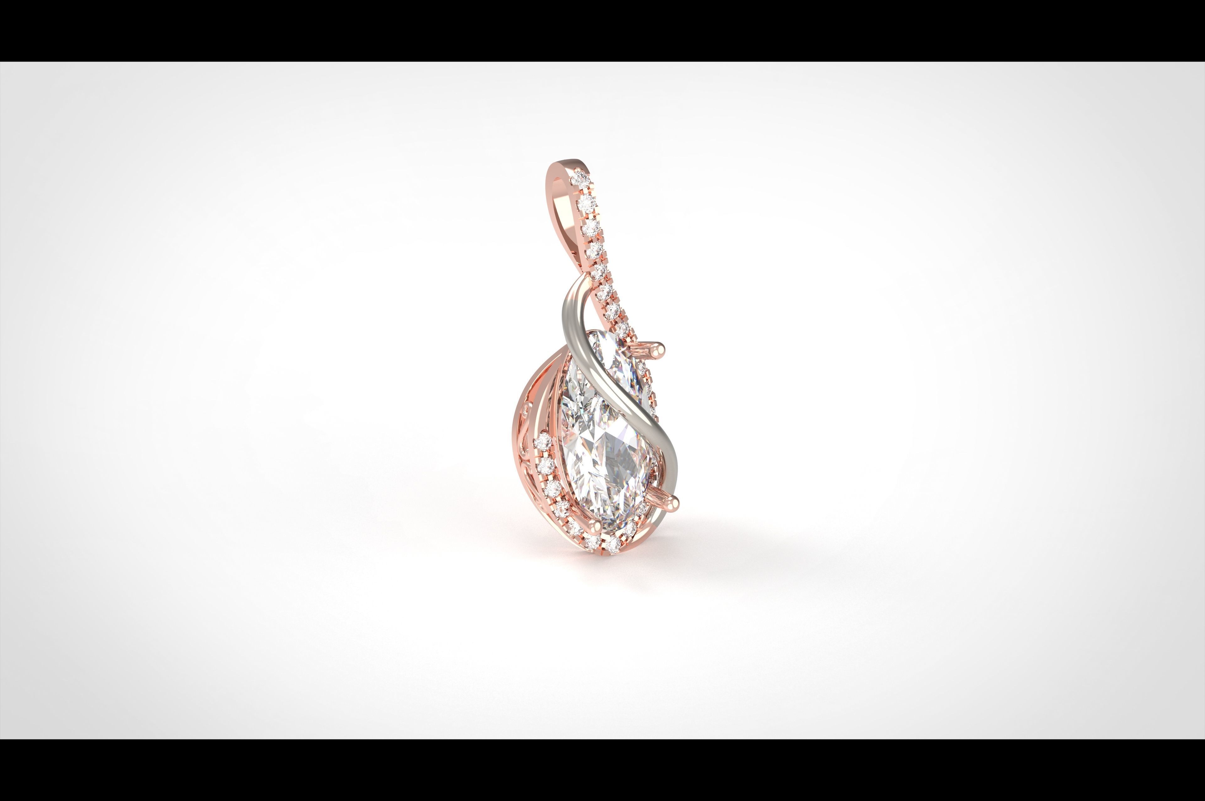 Model 286 Diamond Pin Pendant 3D print model_2