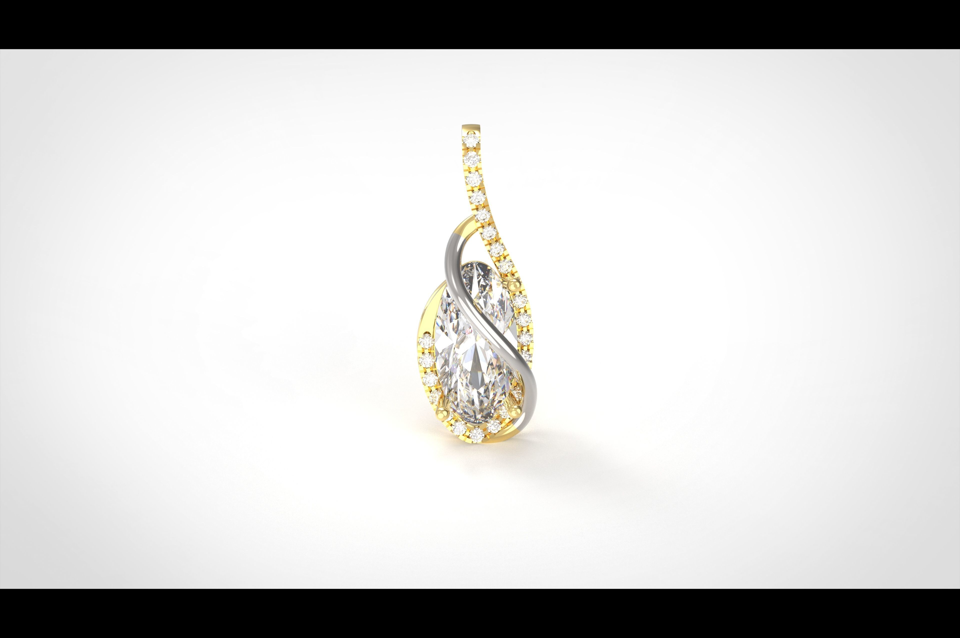Model 286 Diamond Pin Pendant 3D print model_3