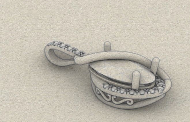 Model 286 Diamond Pin Pendant 3D print model_8