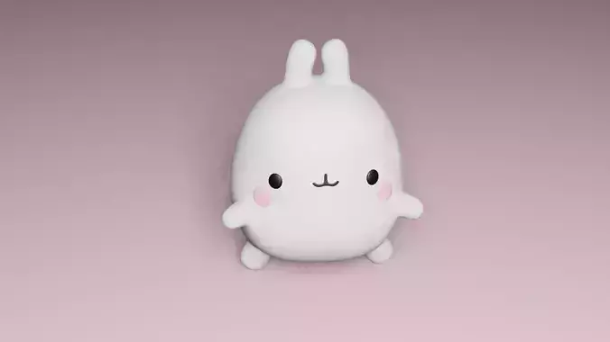 Molang 3D model kawaii bunny 3D model