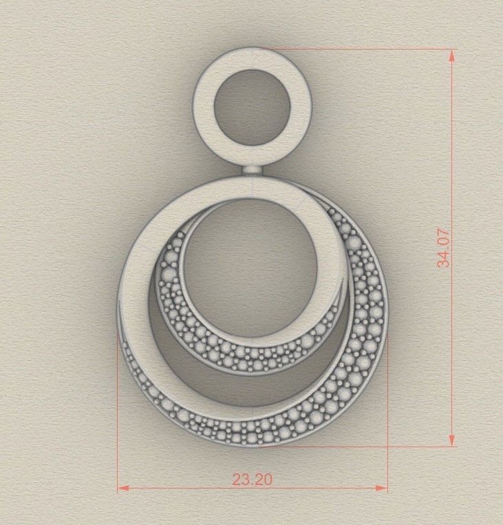 Model 291 Round Diamond Pendant 3D print model_5