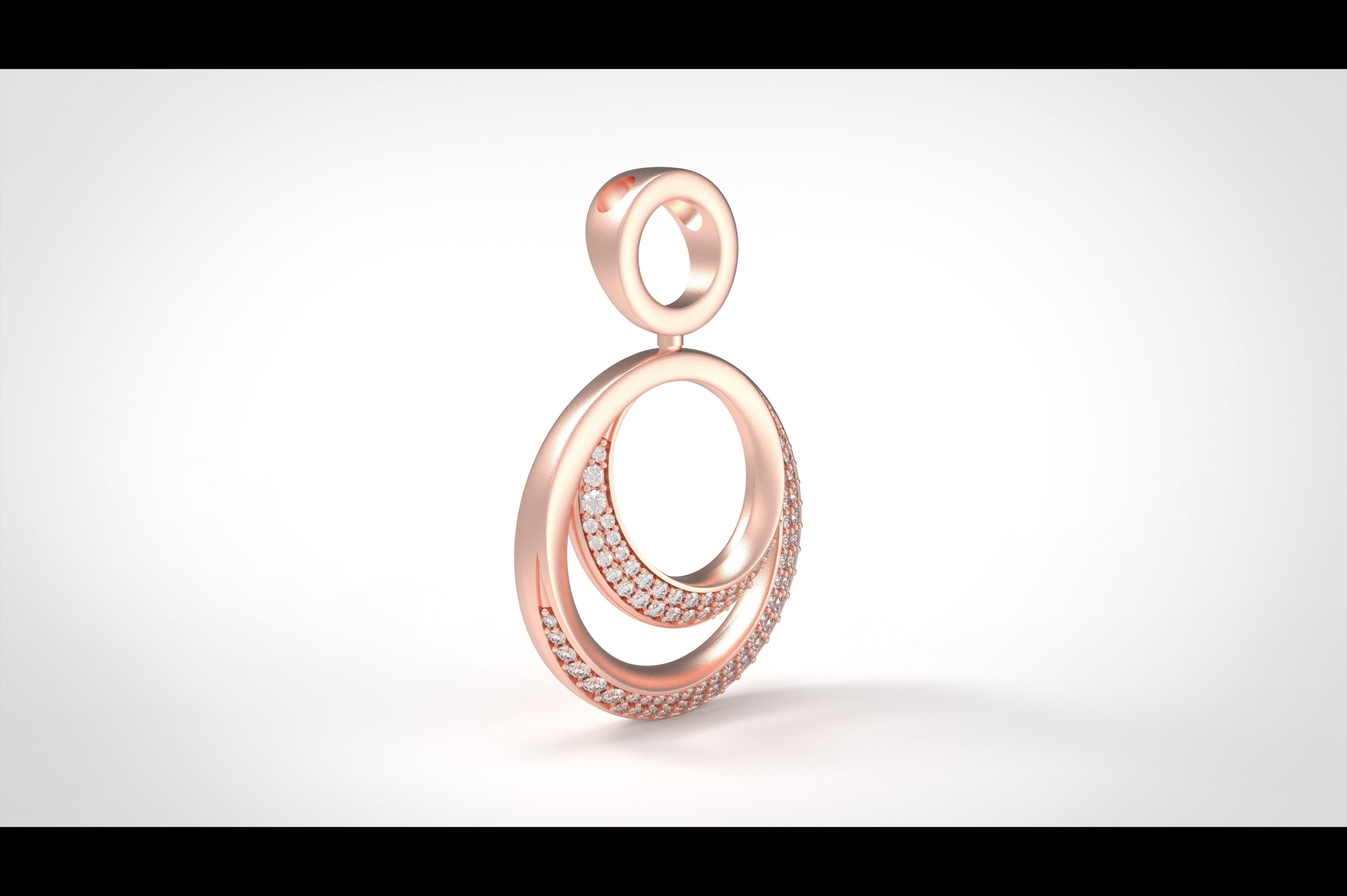 Model 291 Round Diamond Pendant 3D print model_2