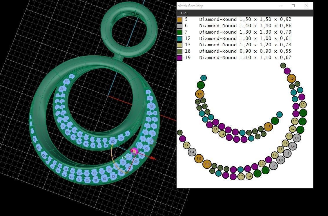 Model 291 Round Diamond Pendant 3D print model_12