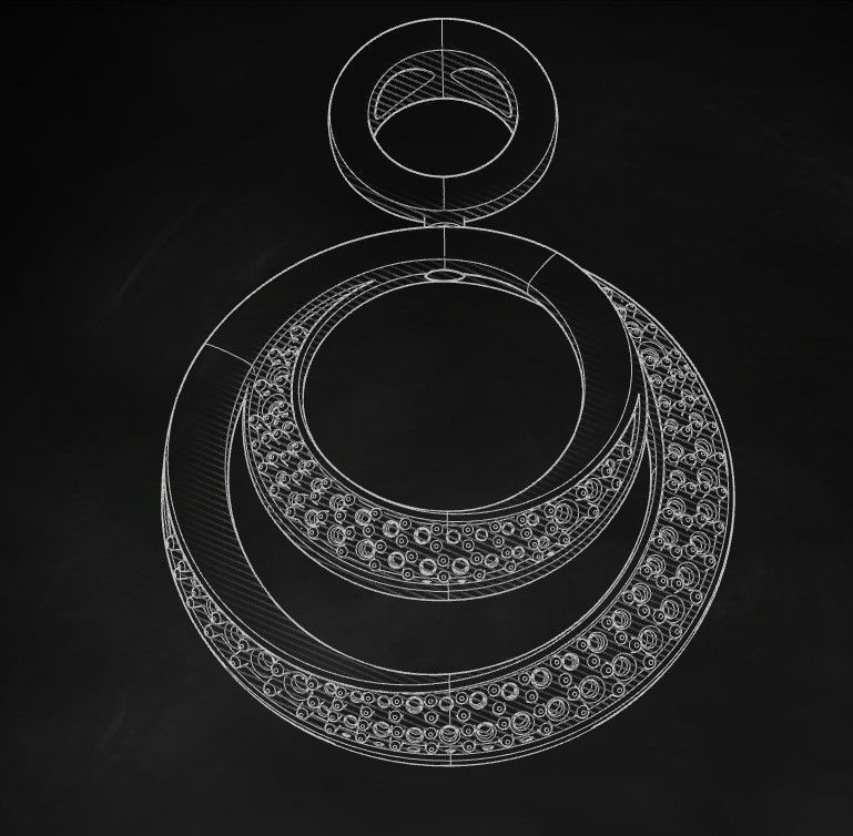 Model 291 Round Diamond Pendant 3D print model_9