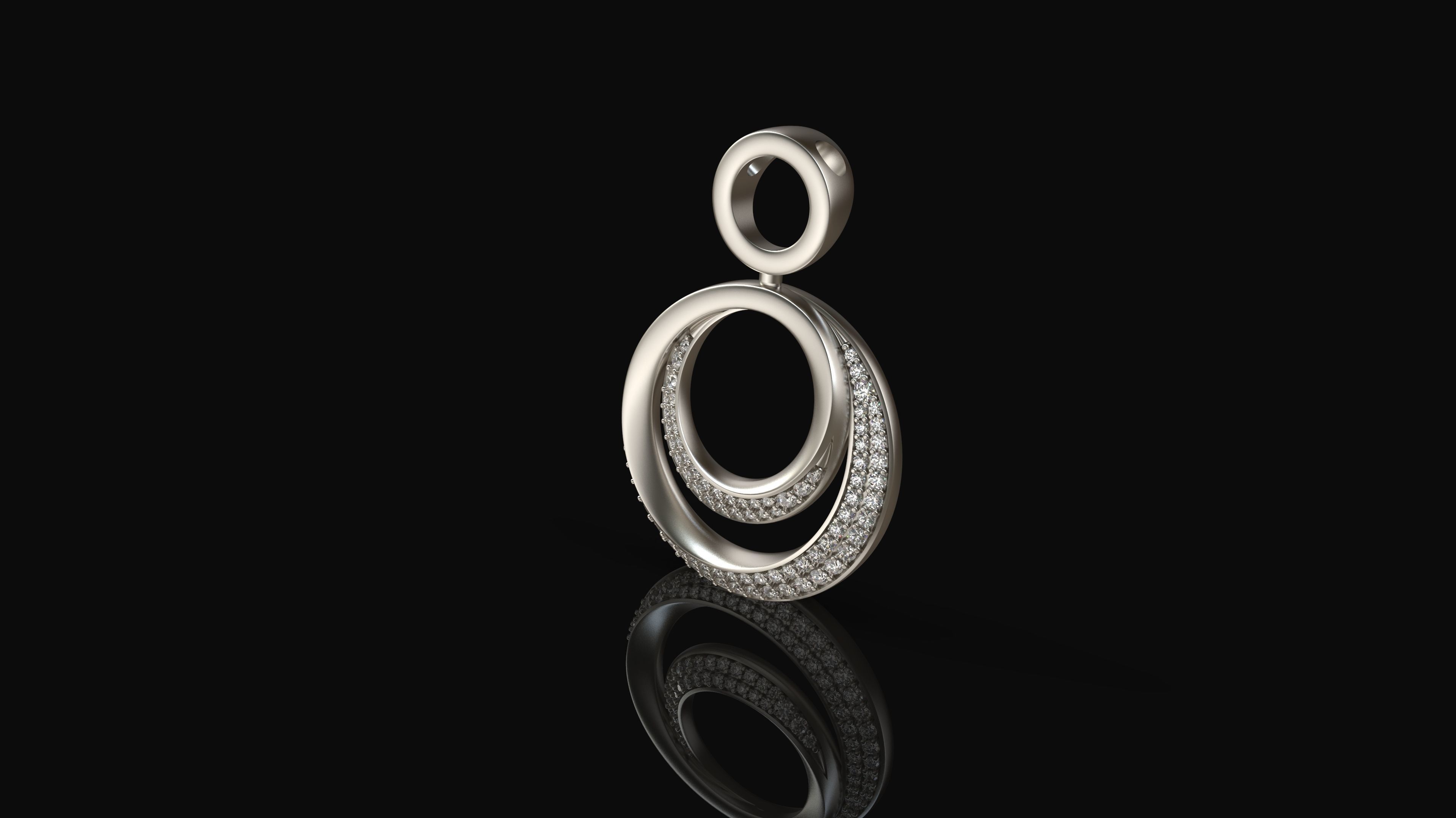 Model 291 Round Diamond Pendant 3D print model_4