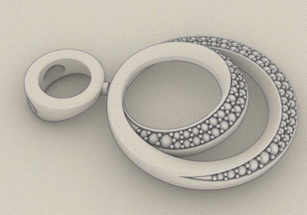 Model 291 Round Diamond Pendant 3D print model_8