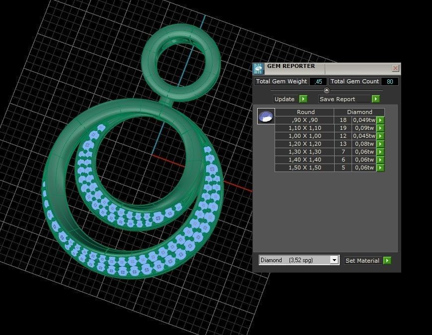 Model 291 Round Diamond Pendant 3D print model_13