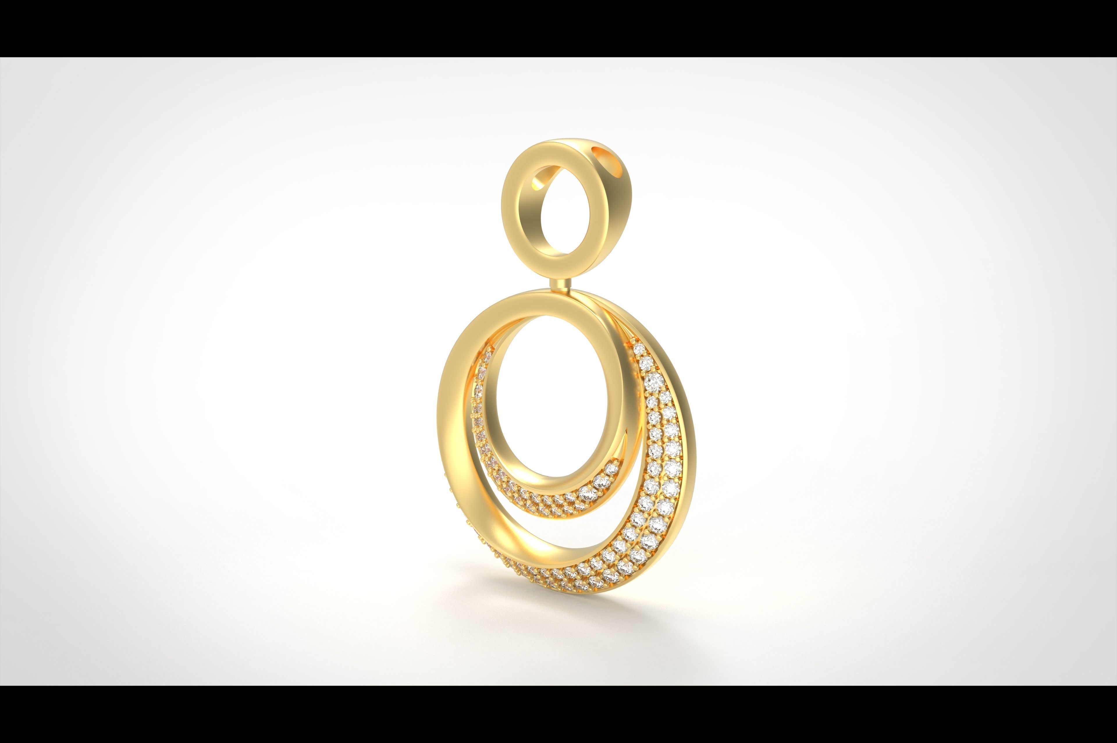 Model 291 Round Diamond Pendant 3D print model_1