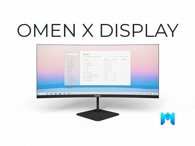 2018 OMEN X gaming monitor Low-poly 3D model