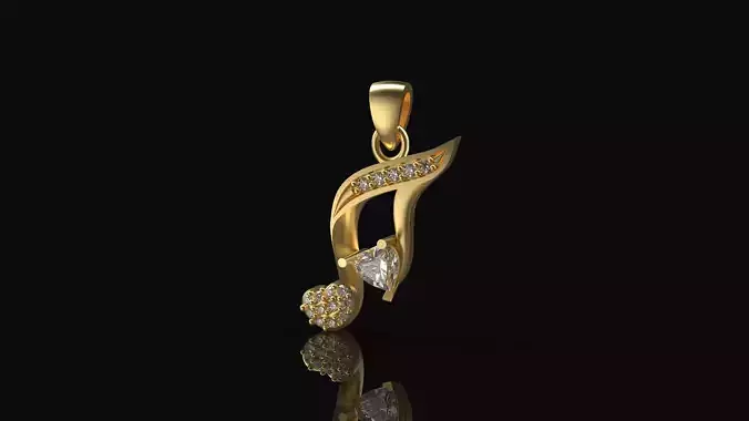 Model 294 Treble Clef Diamond Pendant 