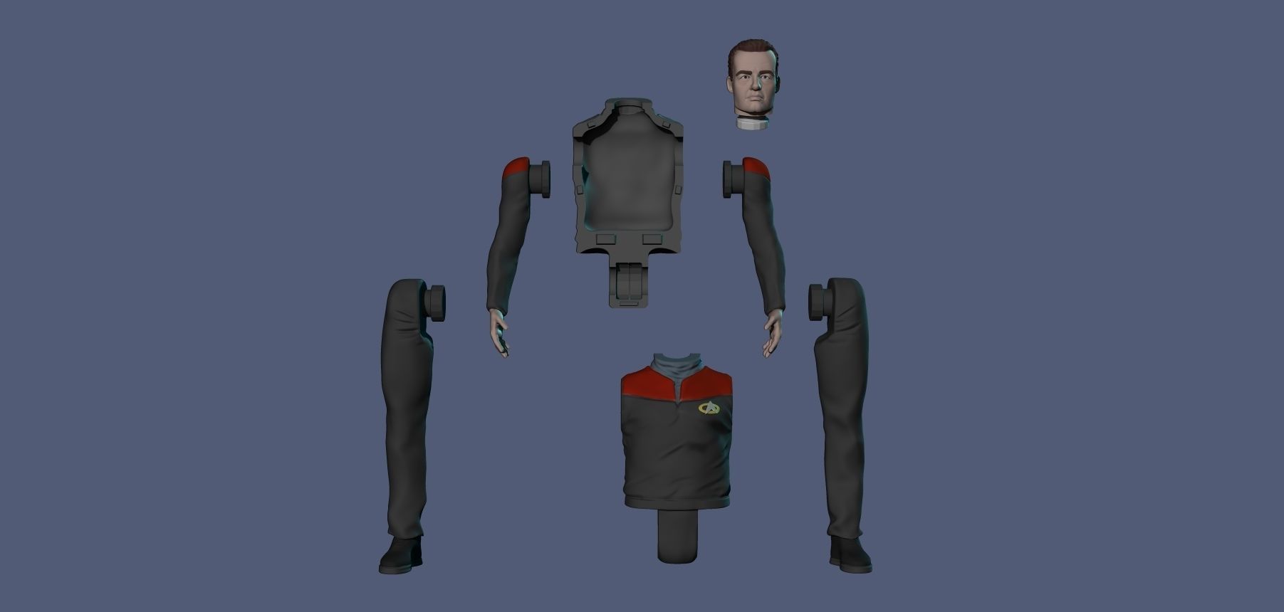 Q Star trek  3D print model_1