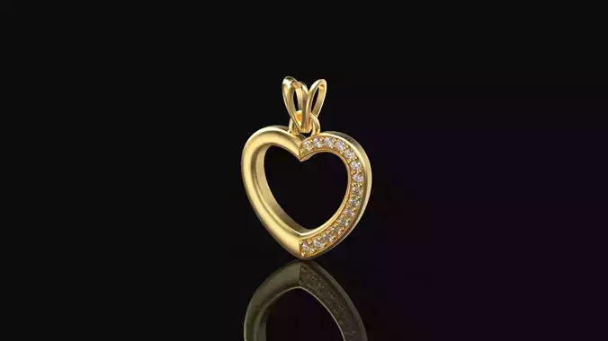 Model 296 Love Heart Diamond Pendant