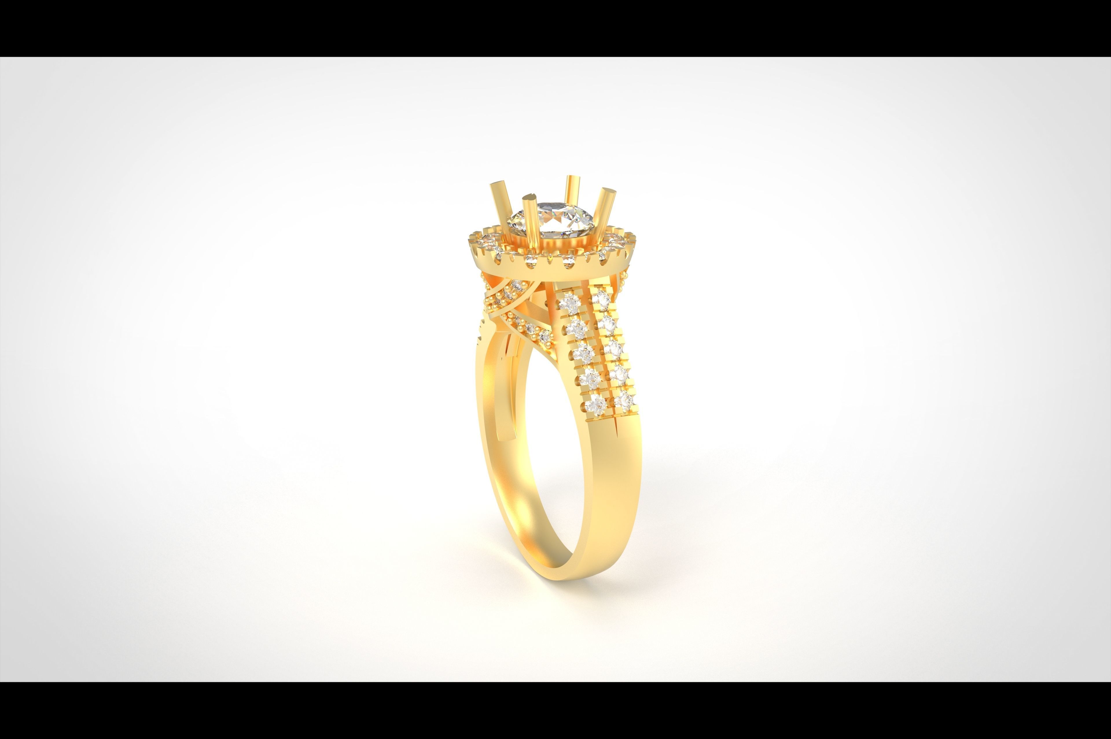 Model 298 Solitaire Ring 6 Half US Size  3D print model_3